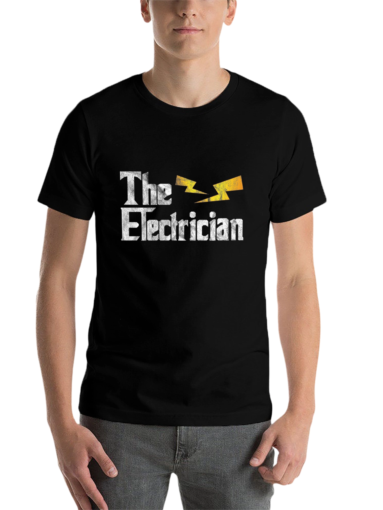 Black The Electrician T-Shirt - Novelty Gift Tee view 7