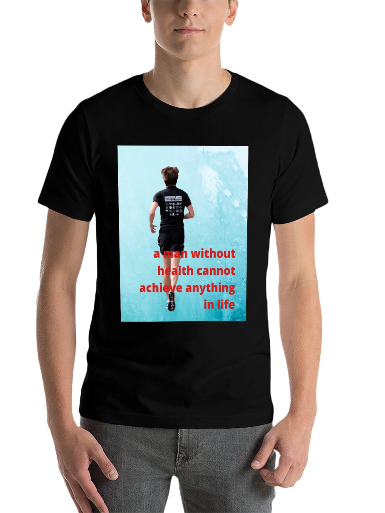 Black Health Motivation T-Shirt view 7