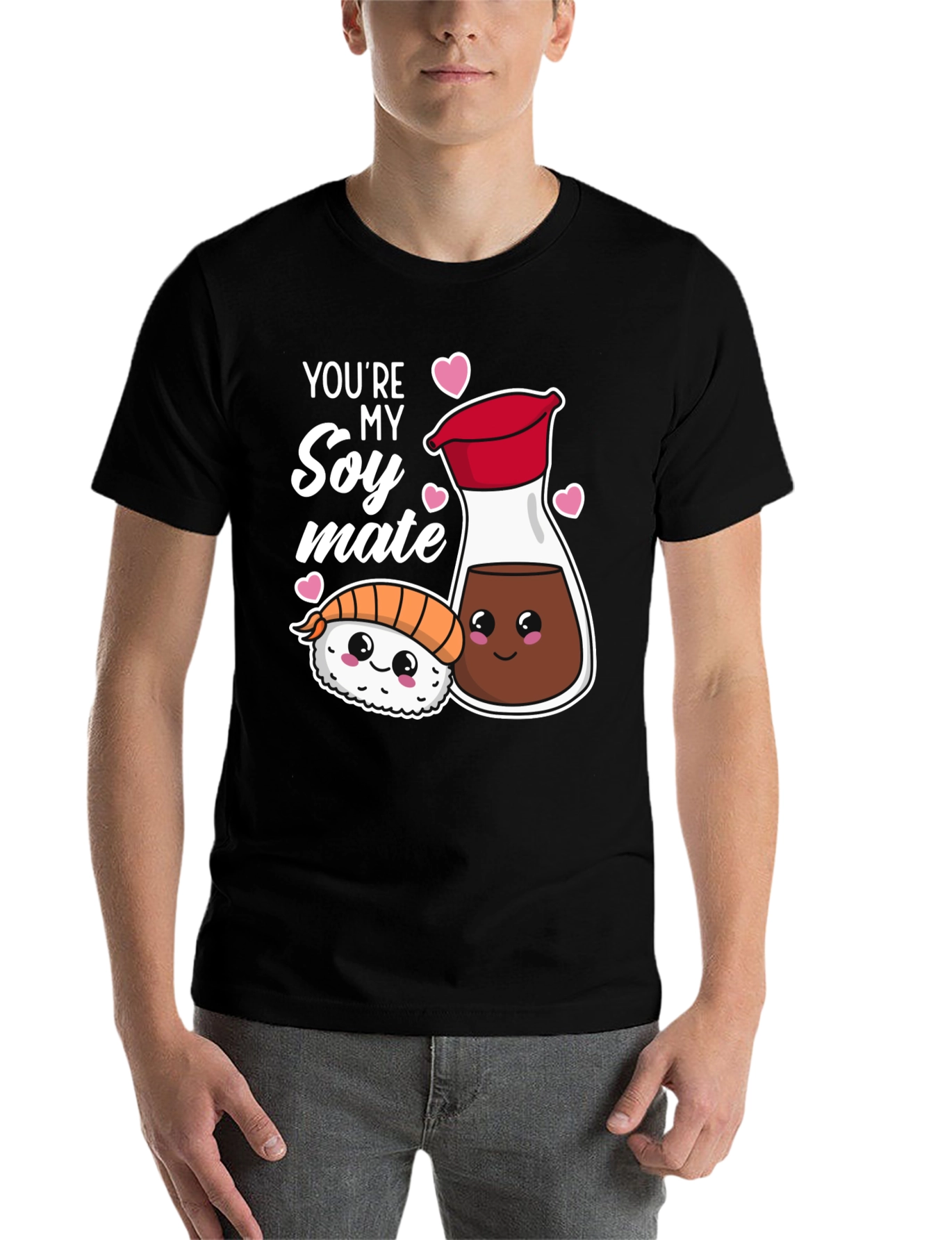 Black Sushi Soy Mate Pun T-Shirt -  Cute Foodie Gift view 7