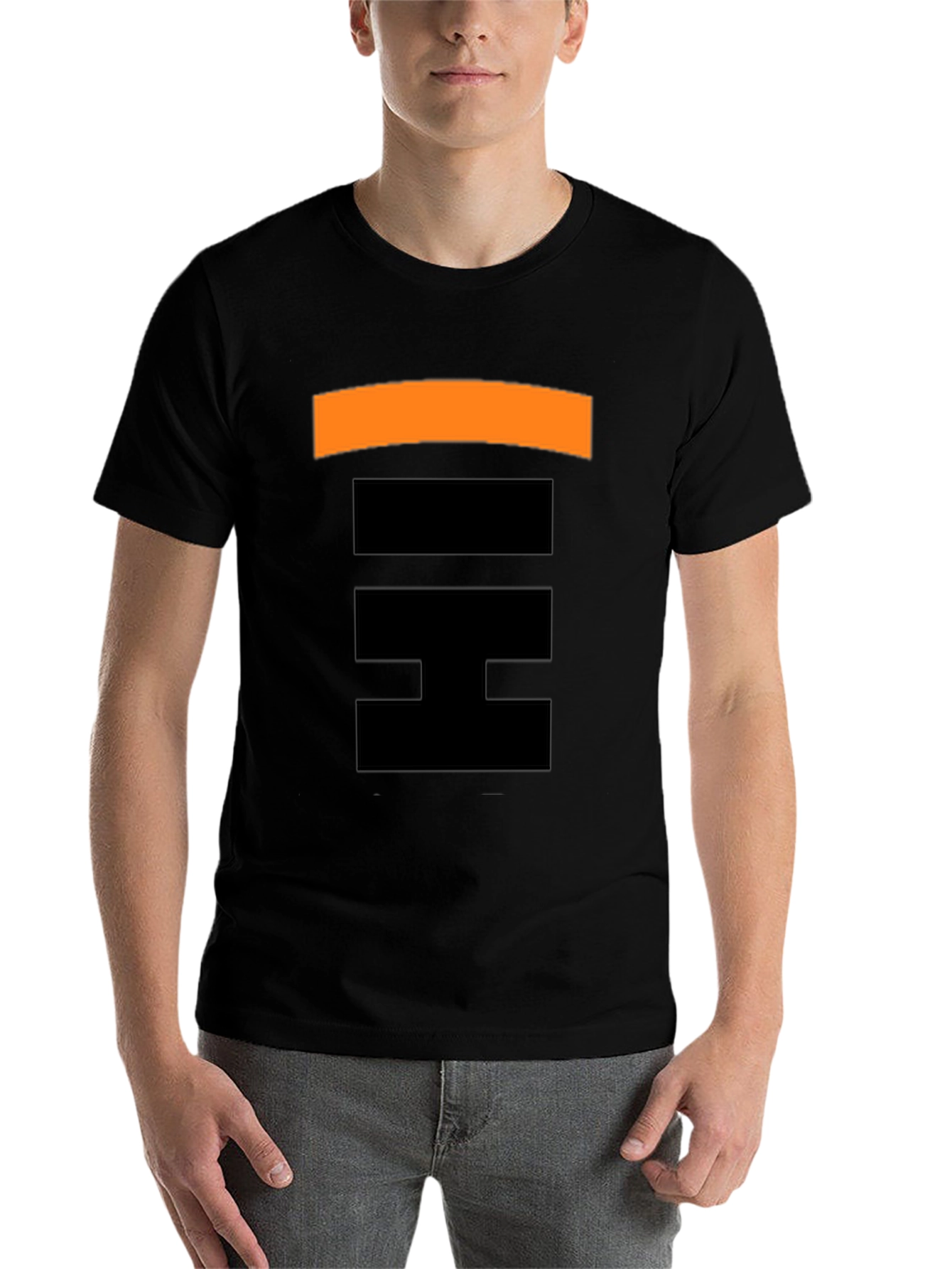 Black Abstract Pattern Black T-Shirt for Men view 7