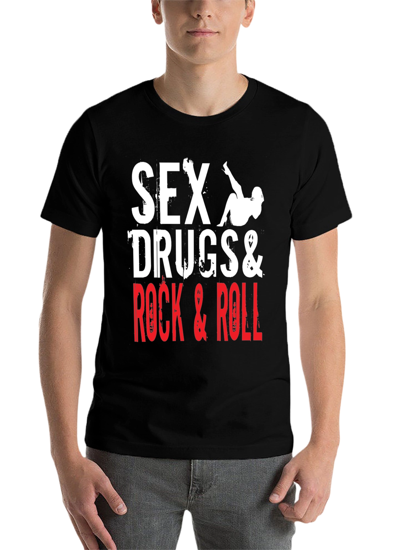Black Sex, Drugs & Rock and Roll Graphic T-Shirt view 7