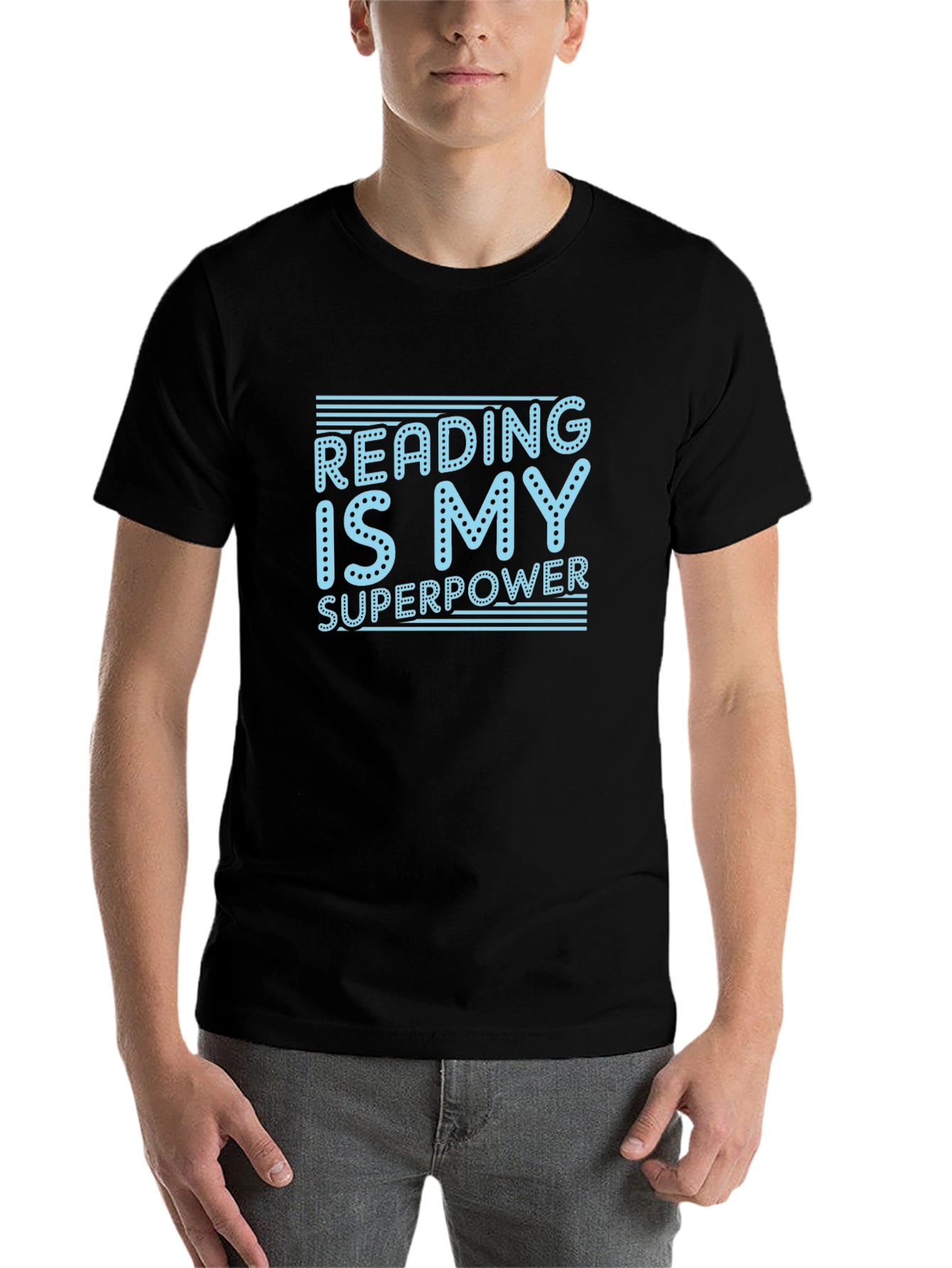 Black Reading Is My Superpower T-Shirt - Black view 7