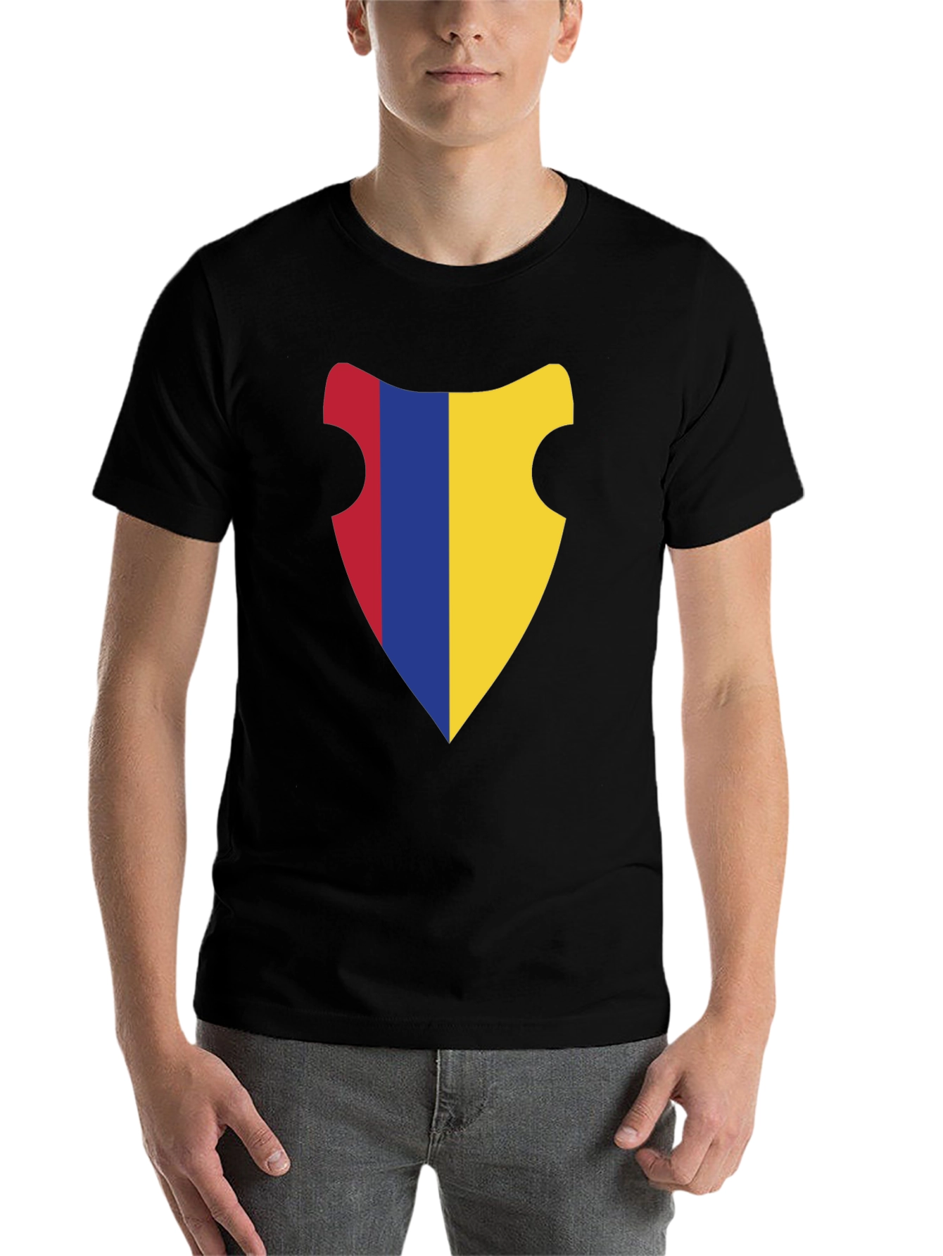 Black Stylish Shield Graphic Black T-Shirt view 7