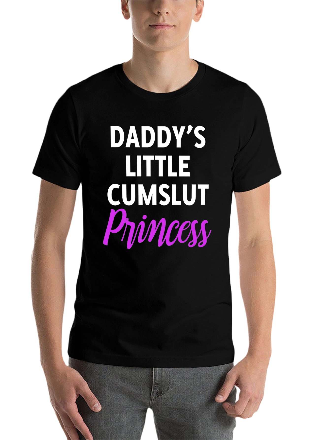 Black Daddy's Little Princess Funny T-Shirt view 7