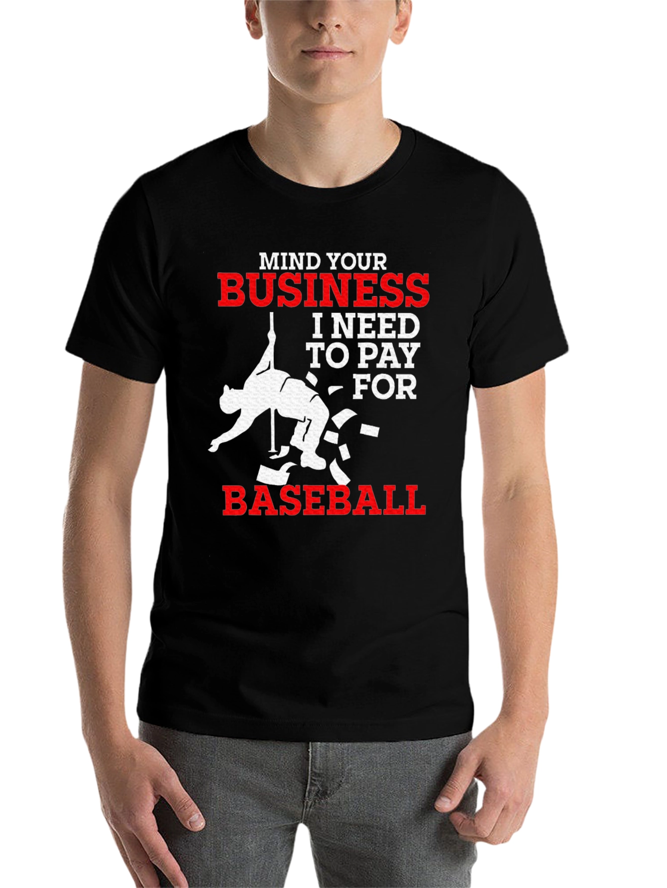 Black Mind Your Business Baseball T-Shirt view 7