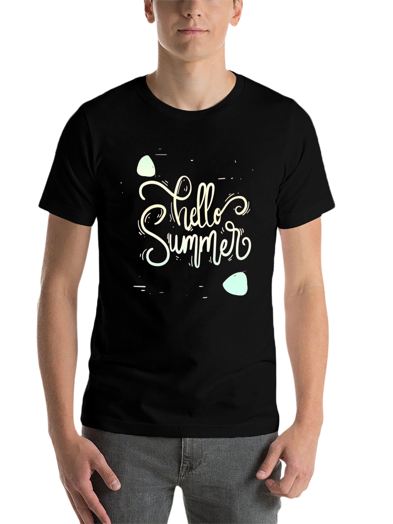 Black Hello Summer Black T-Shirt view 7