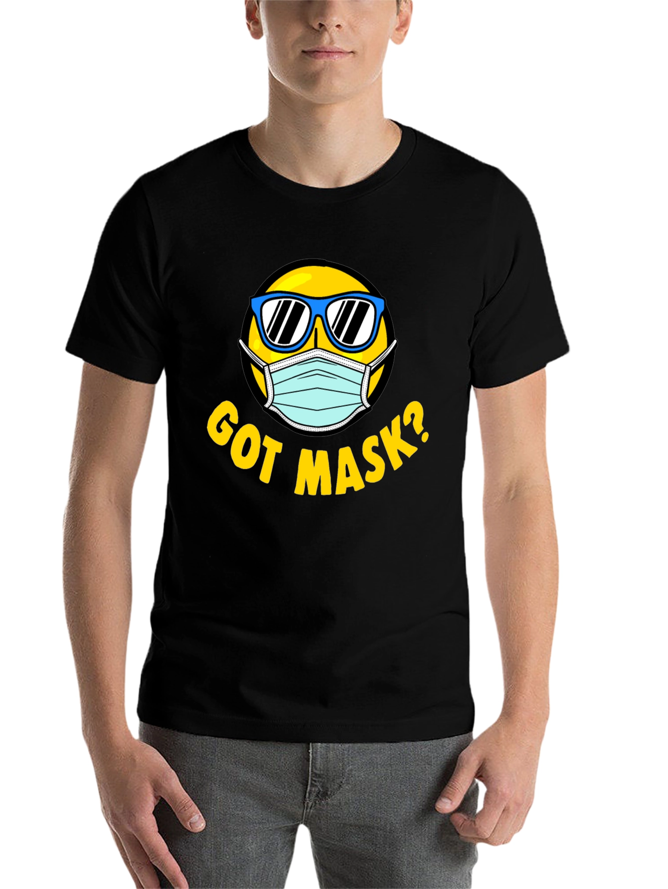 Black Got Mask? Graphic T-Shirt view 7