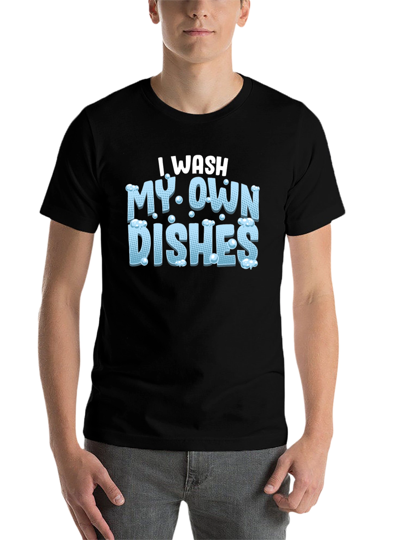 Black I Wash My Own Dishes Black T-Shirt view 7