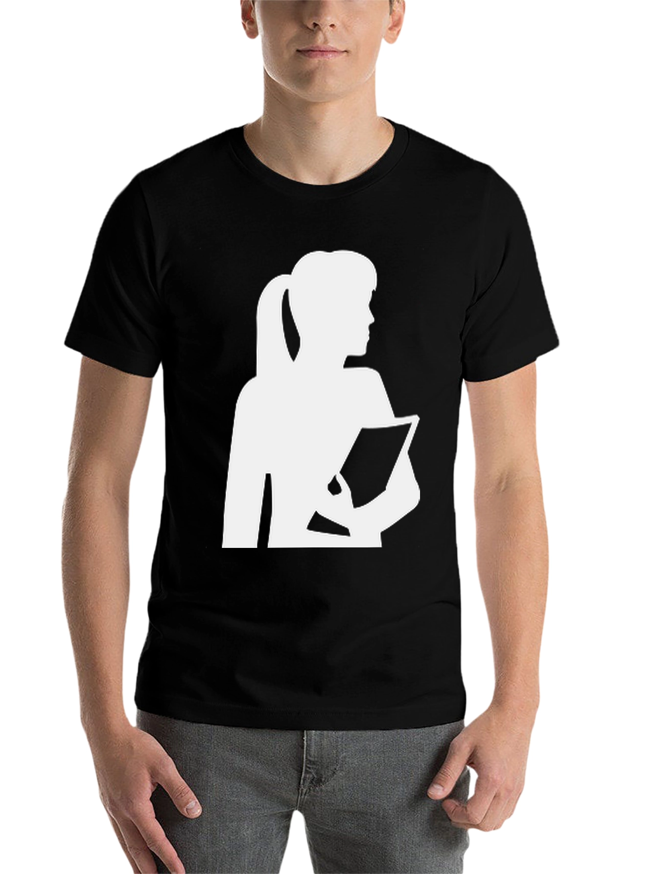 Black Silhouette Woman Graphic Tee view 7