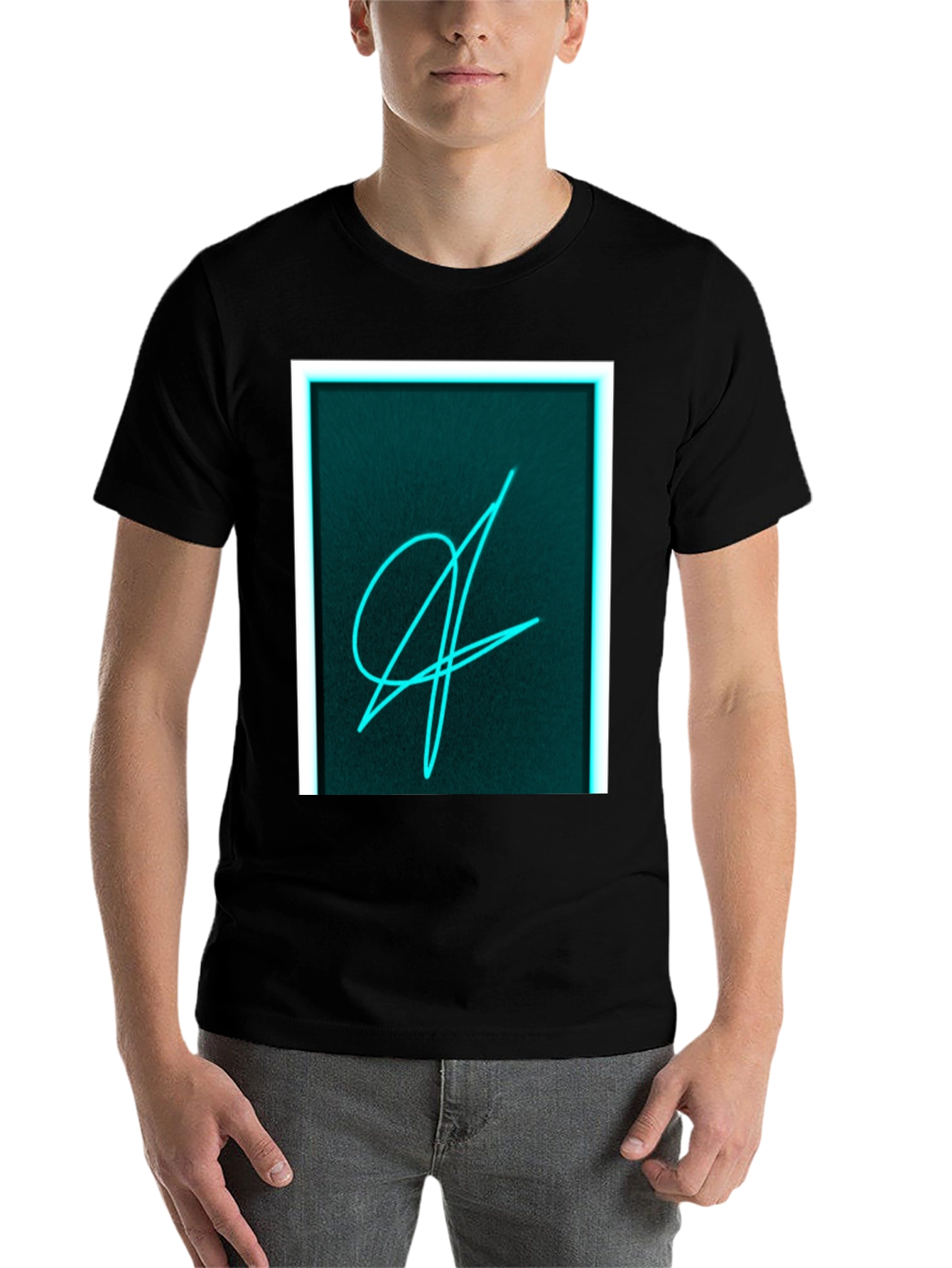 Black Neon Scribble Graphic Black T-Shirt view 7