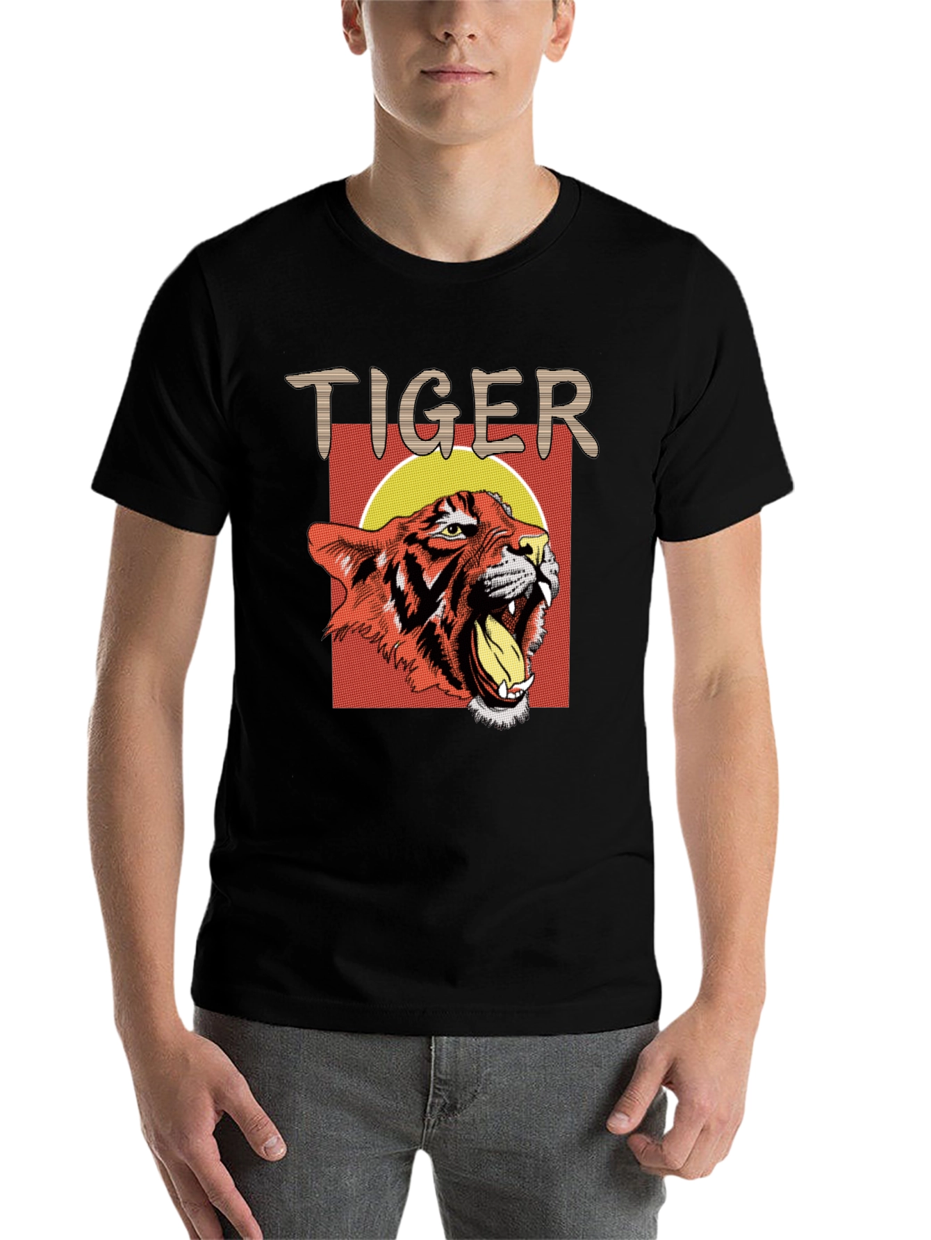 Black Tiger Graphic Tee - Bold Animal Print T-Shirt view 7