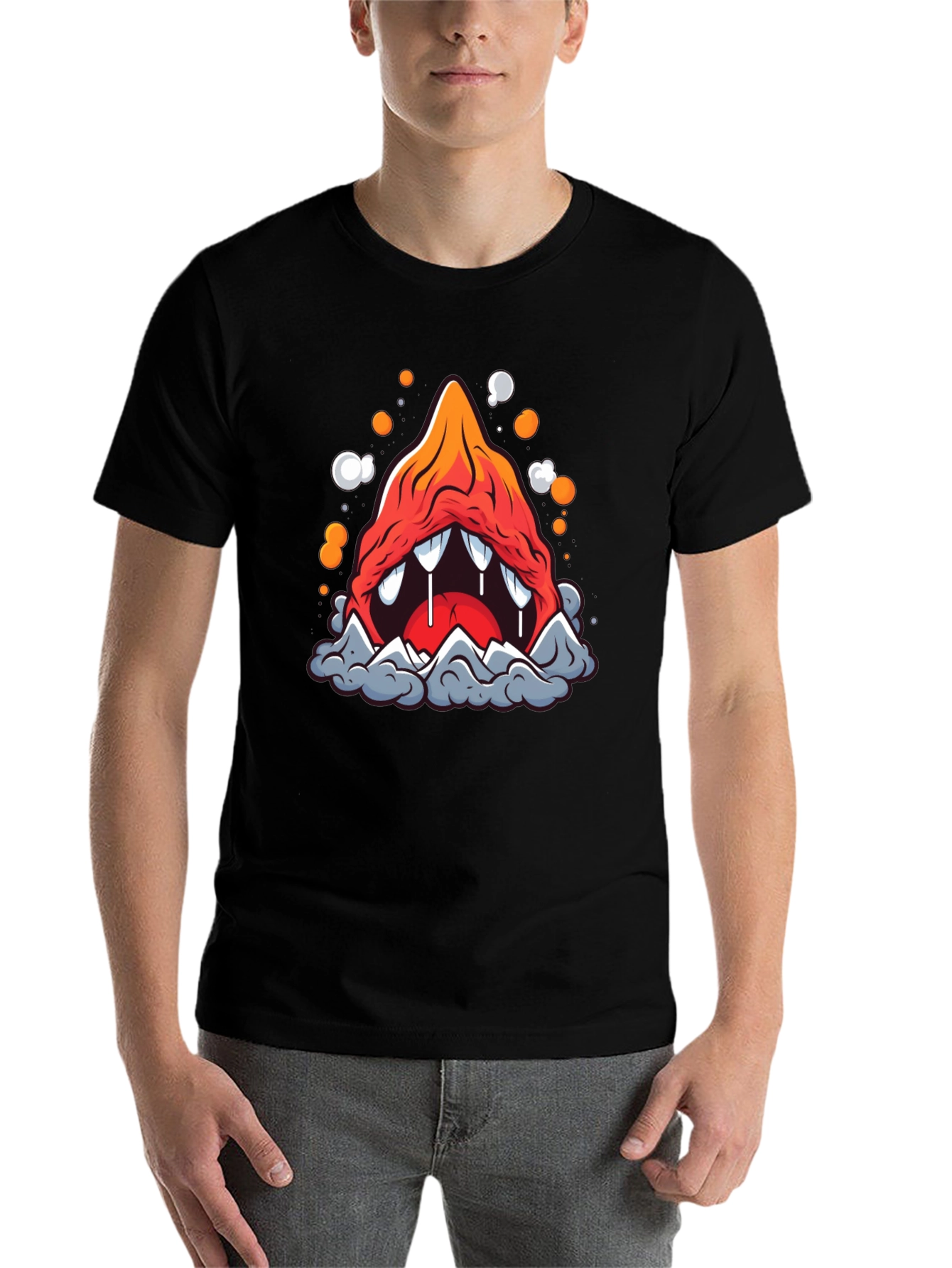 Black Monster Mountain Graphic Tee view 7