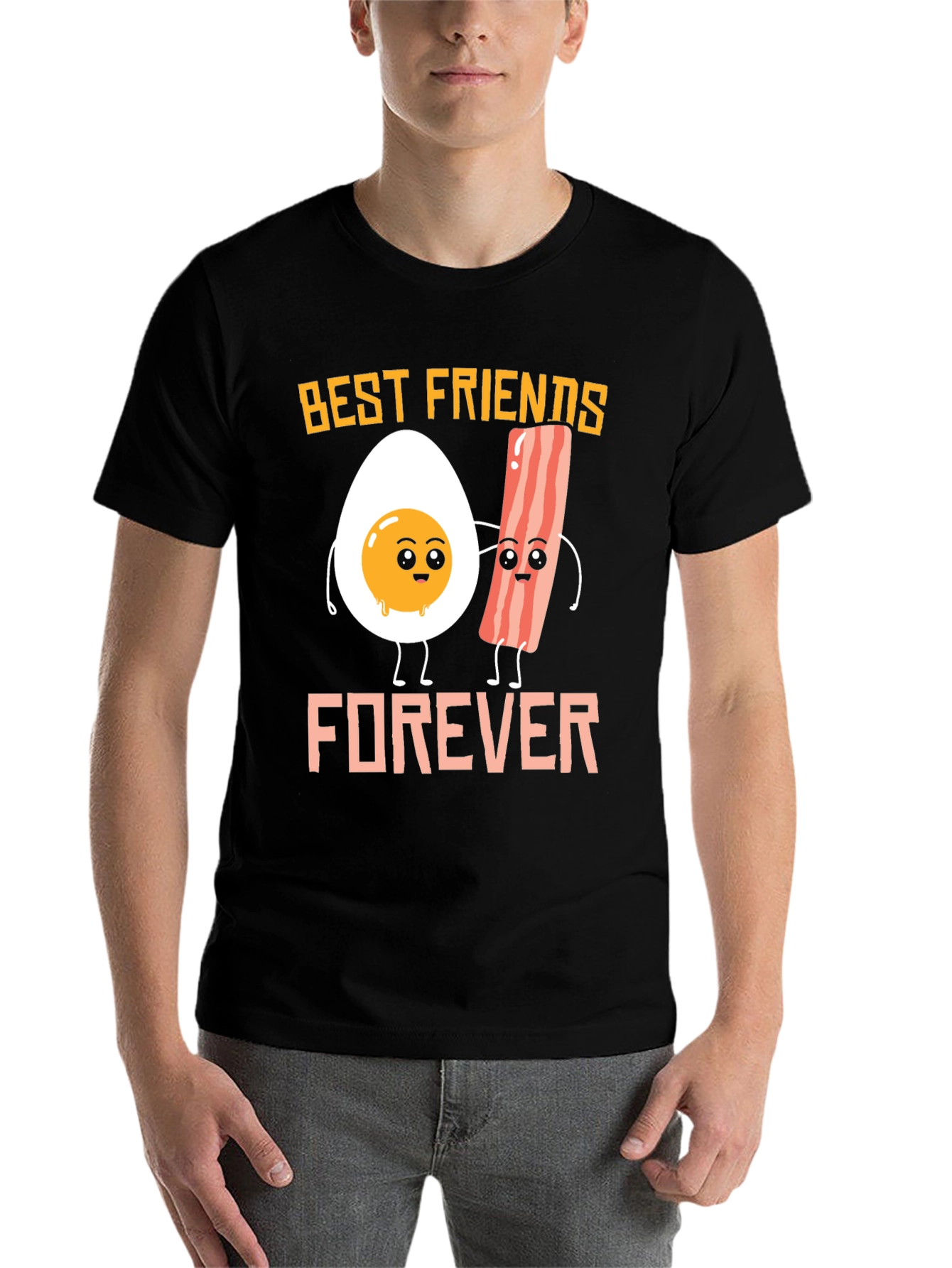 Black Best Friends Forever: Egg & Bacon Graphic Tee view 7