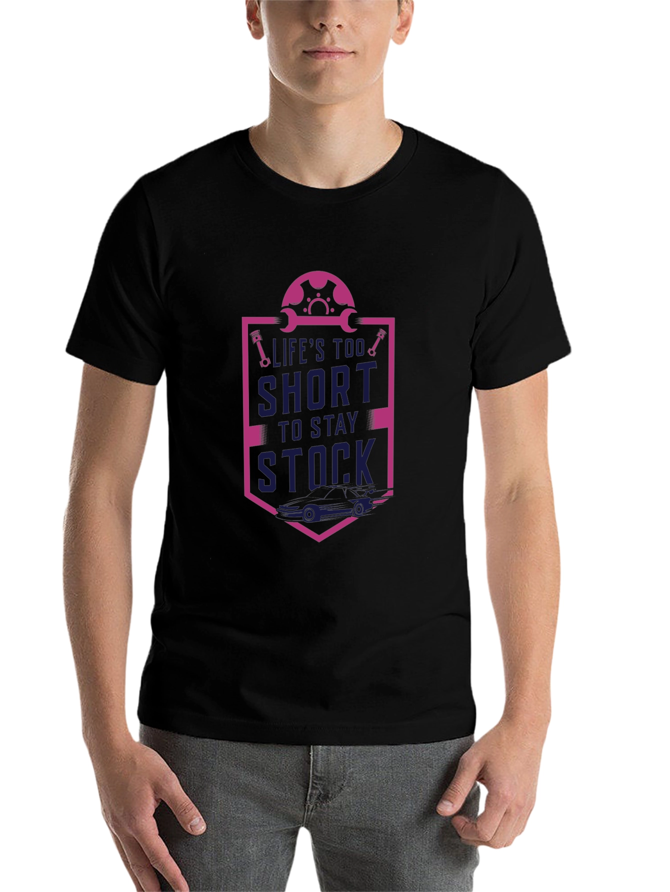 Black Life's Too Short to Stay Stock Graphic T-Shirt view 7