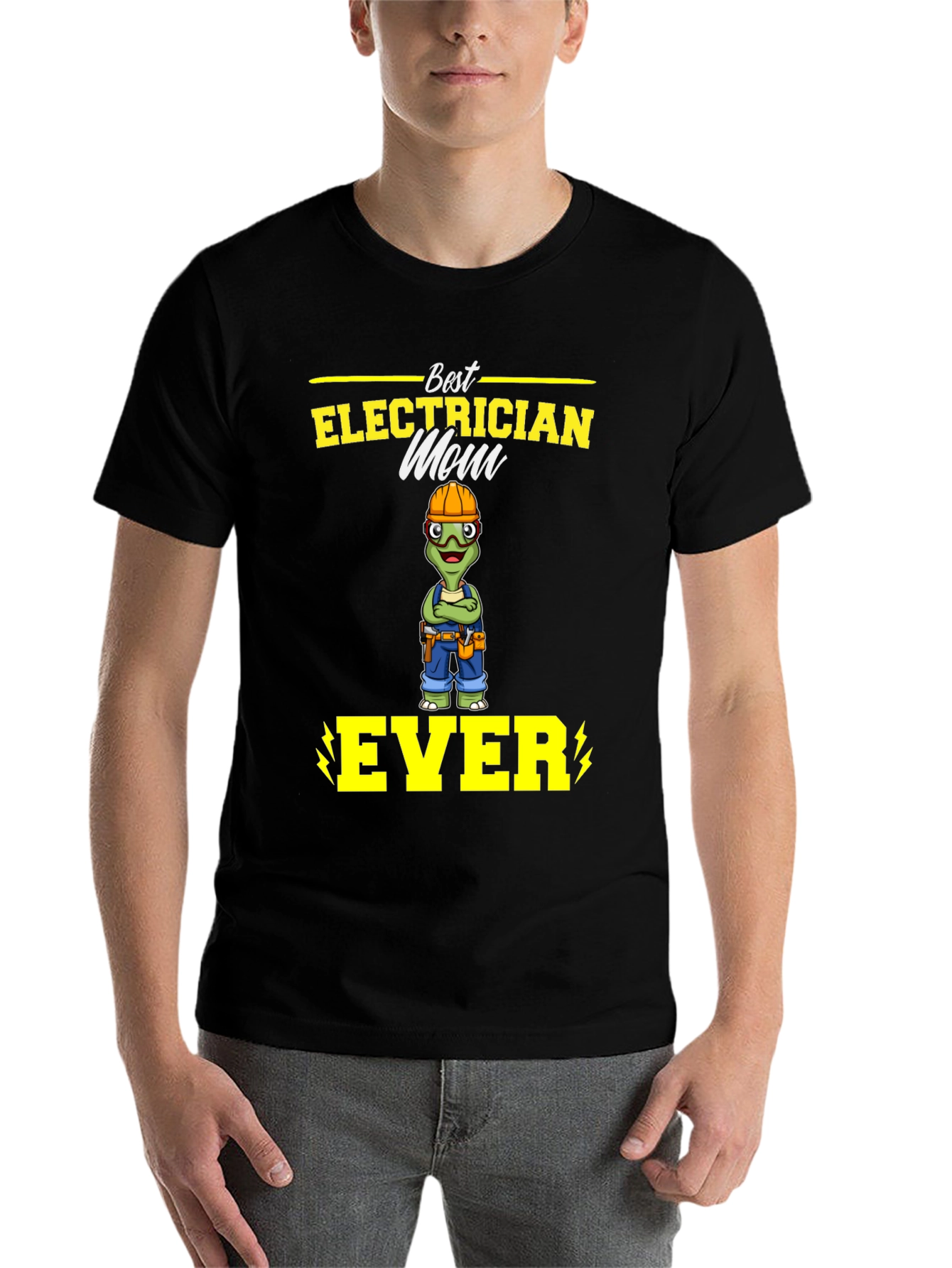 Black Best Electrician Mom Ever T-Shirt view 7
