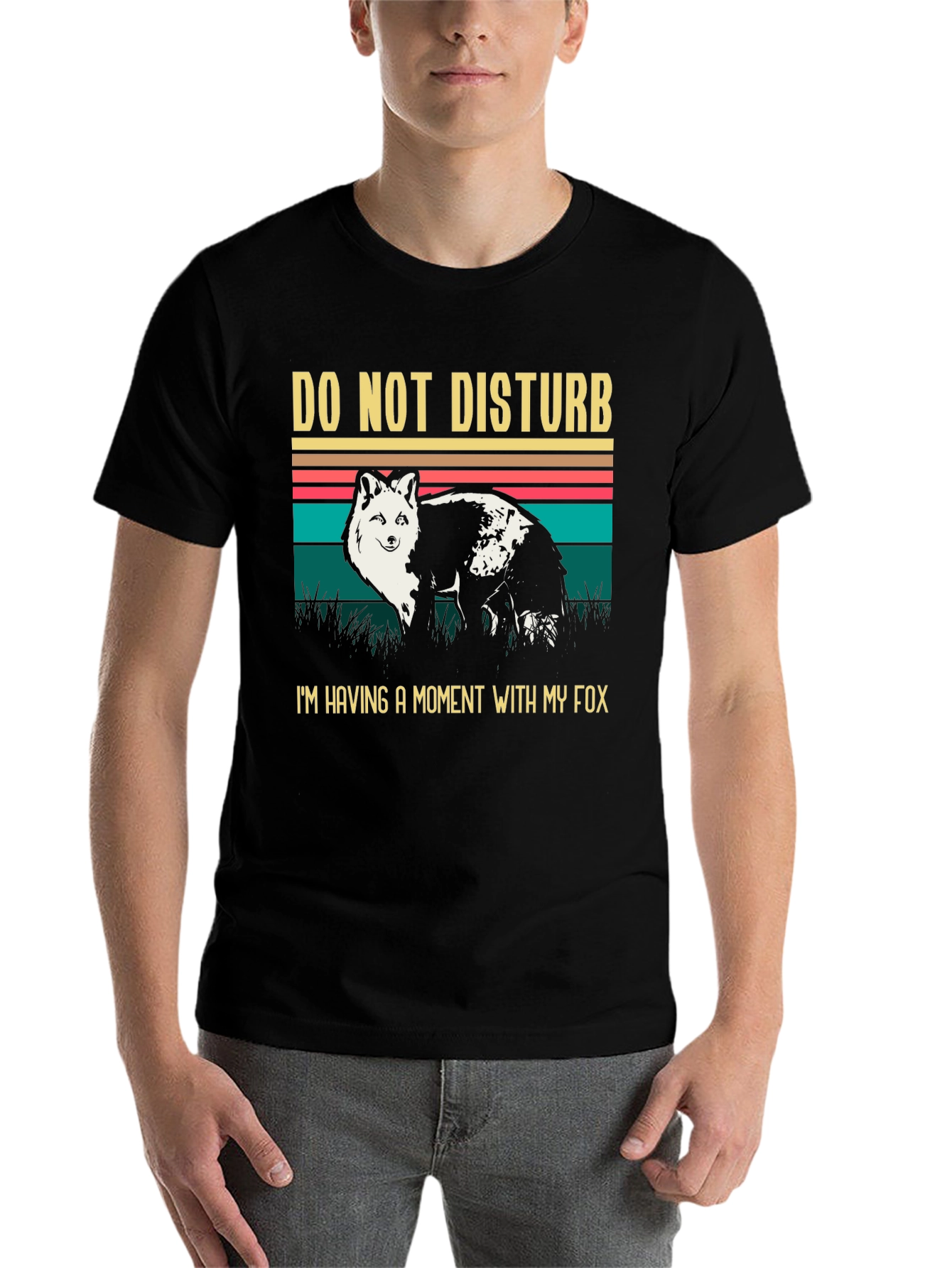 Black Do Not Disturb Fox Graphic Tee view 7