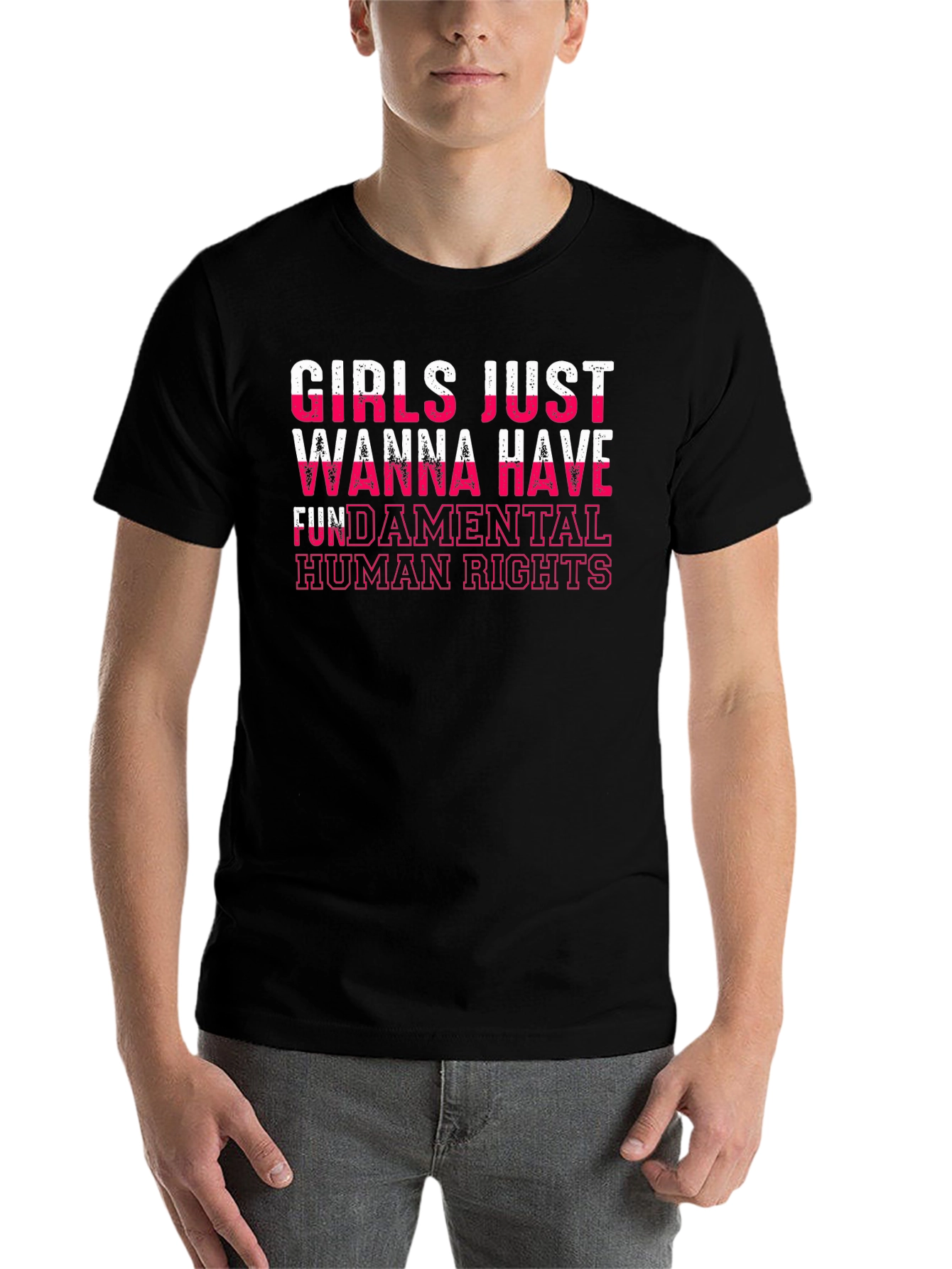 Black Girls Just Wanna Have Fundamental Human Rights T-Shirt view 7