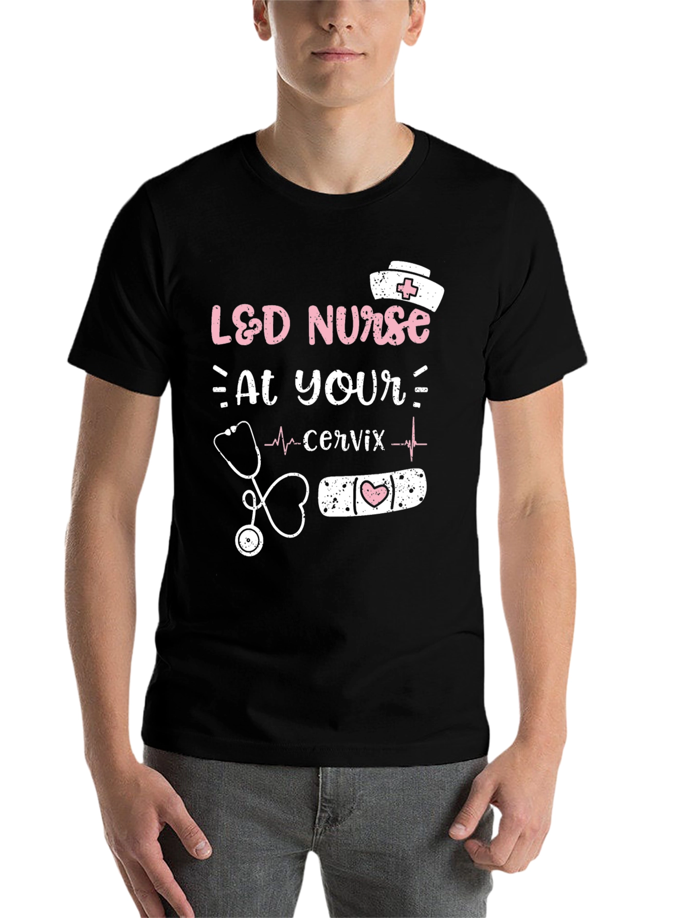 Black L&D Nurse Graphic Tee -  Labor and Delivery Nursing view 7