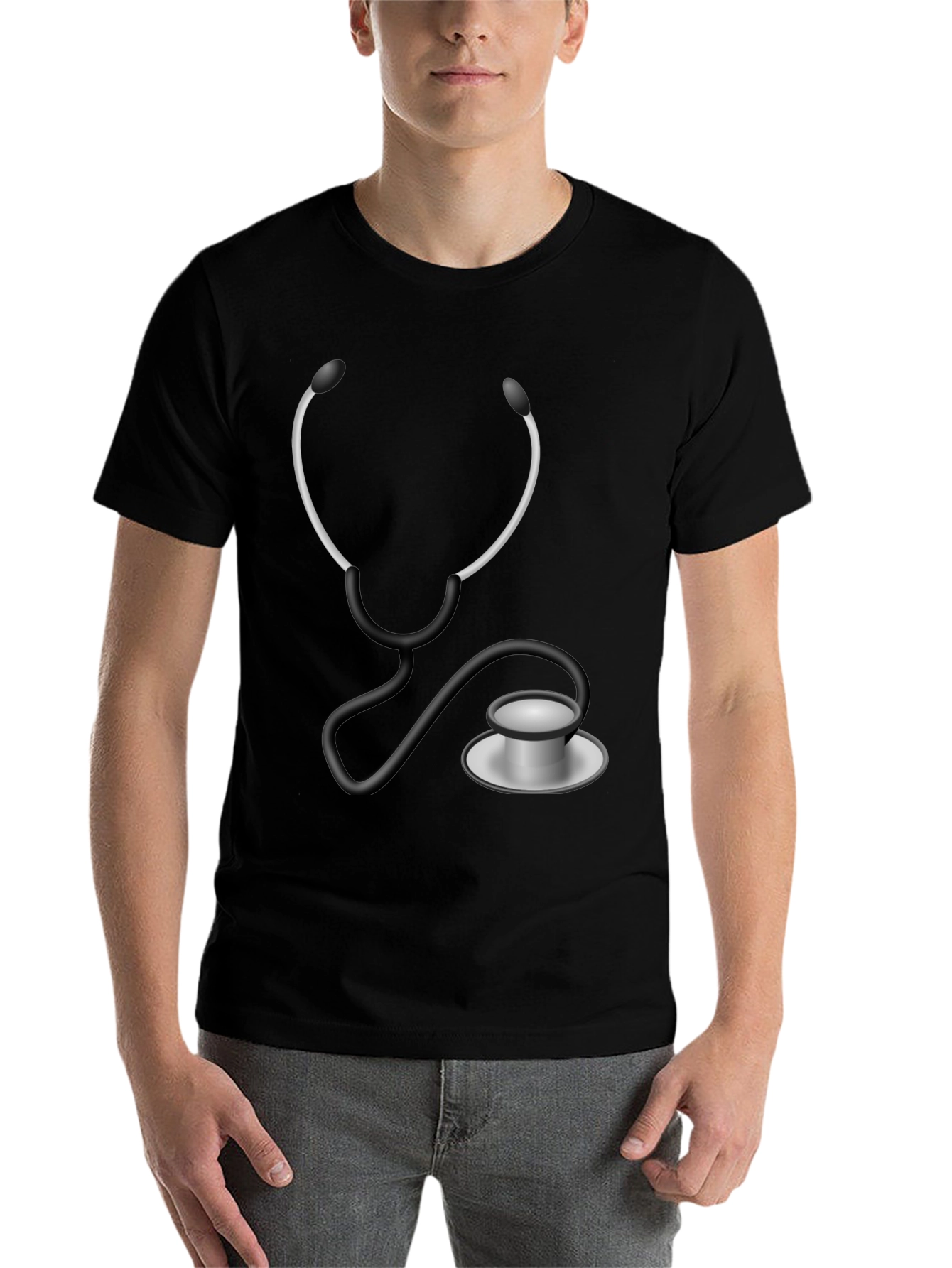 Black Stethoscope Graphic T-Shirt - Medical Humor Tee view 7