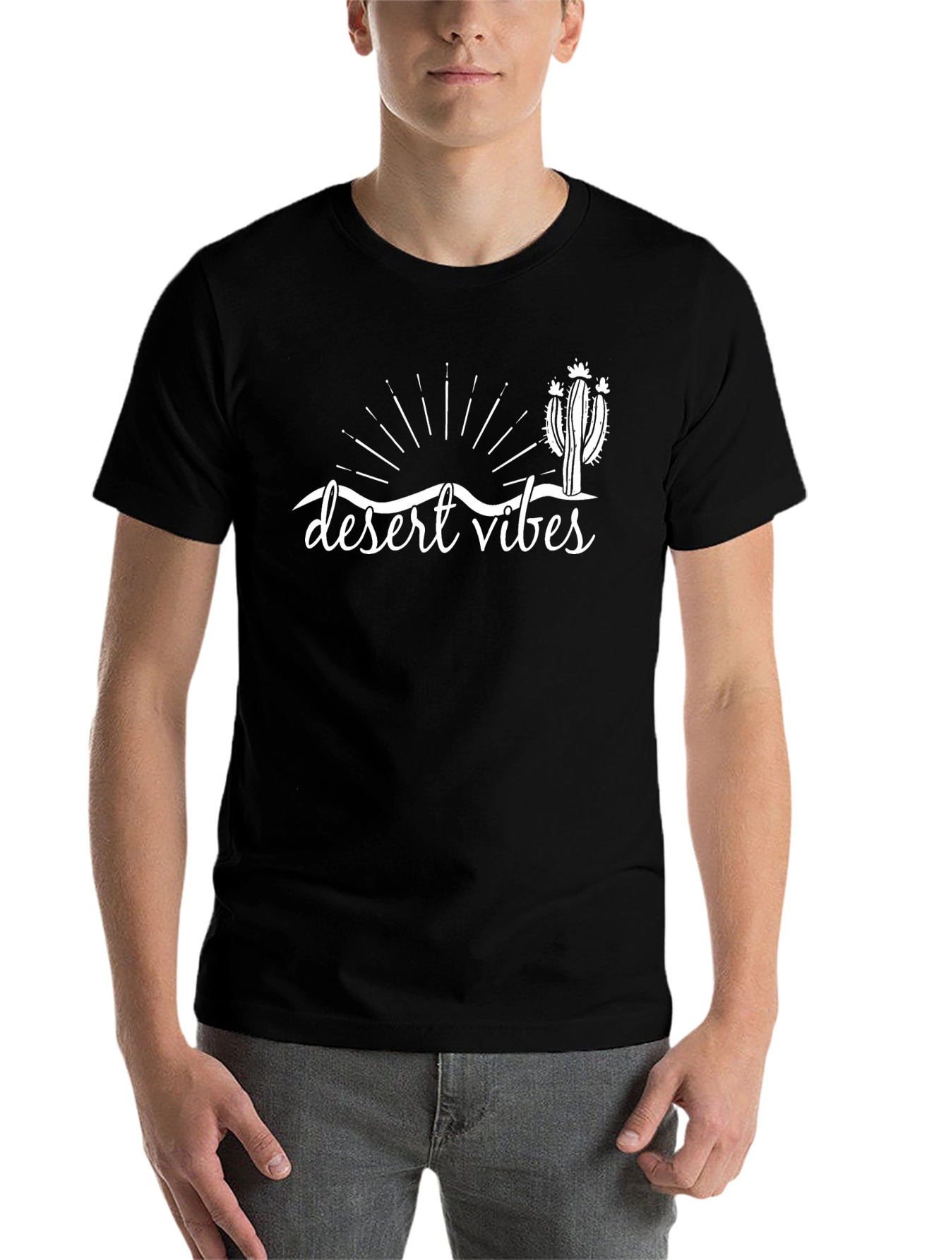 Black Desert Vibes Graphic Tee - Unisex Black T-Shirt view 7