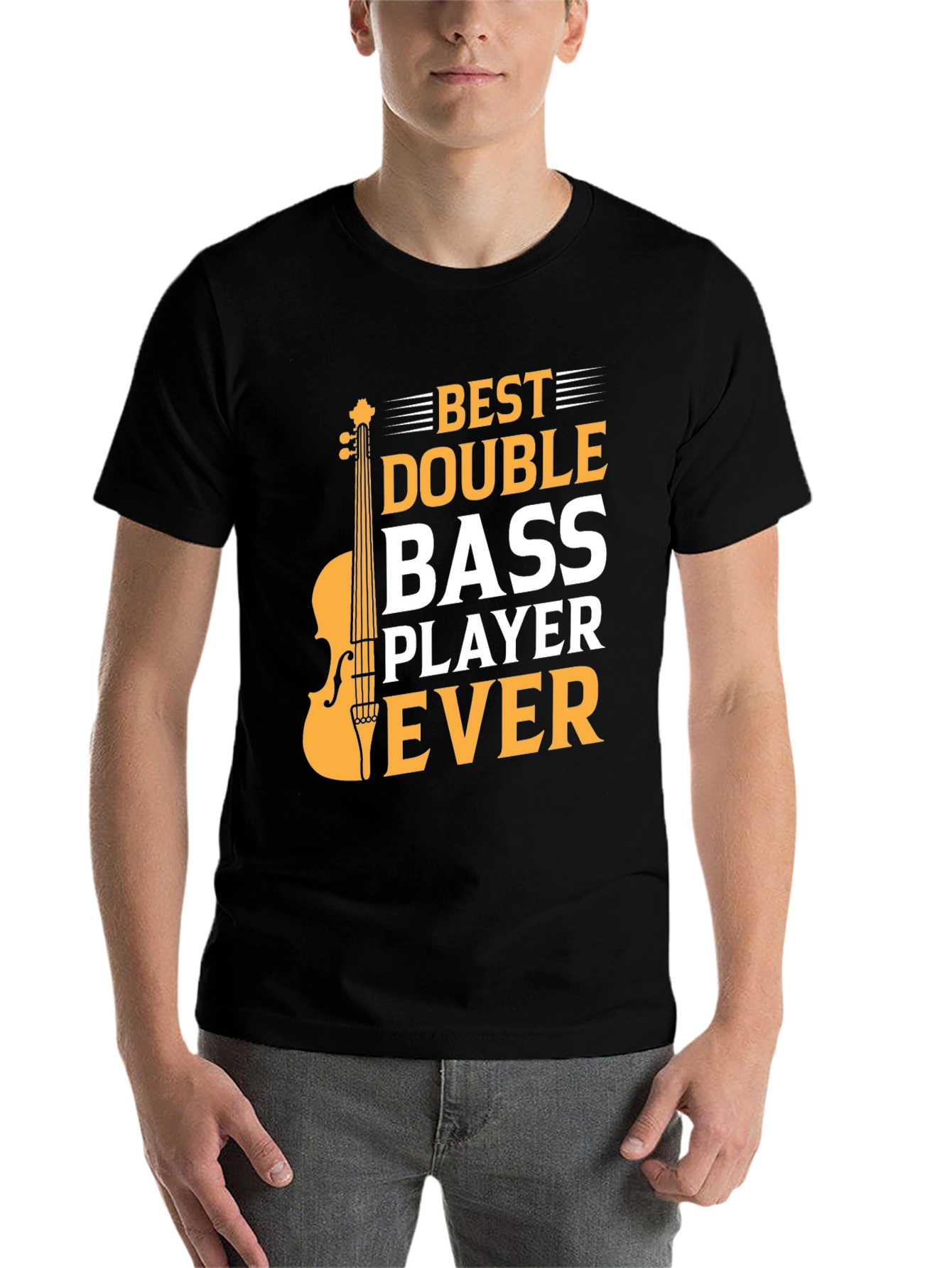 Black Best Double Bass Player Ever - Graphic T-Shirt view 7