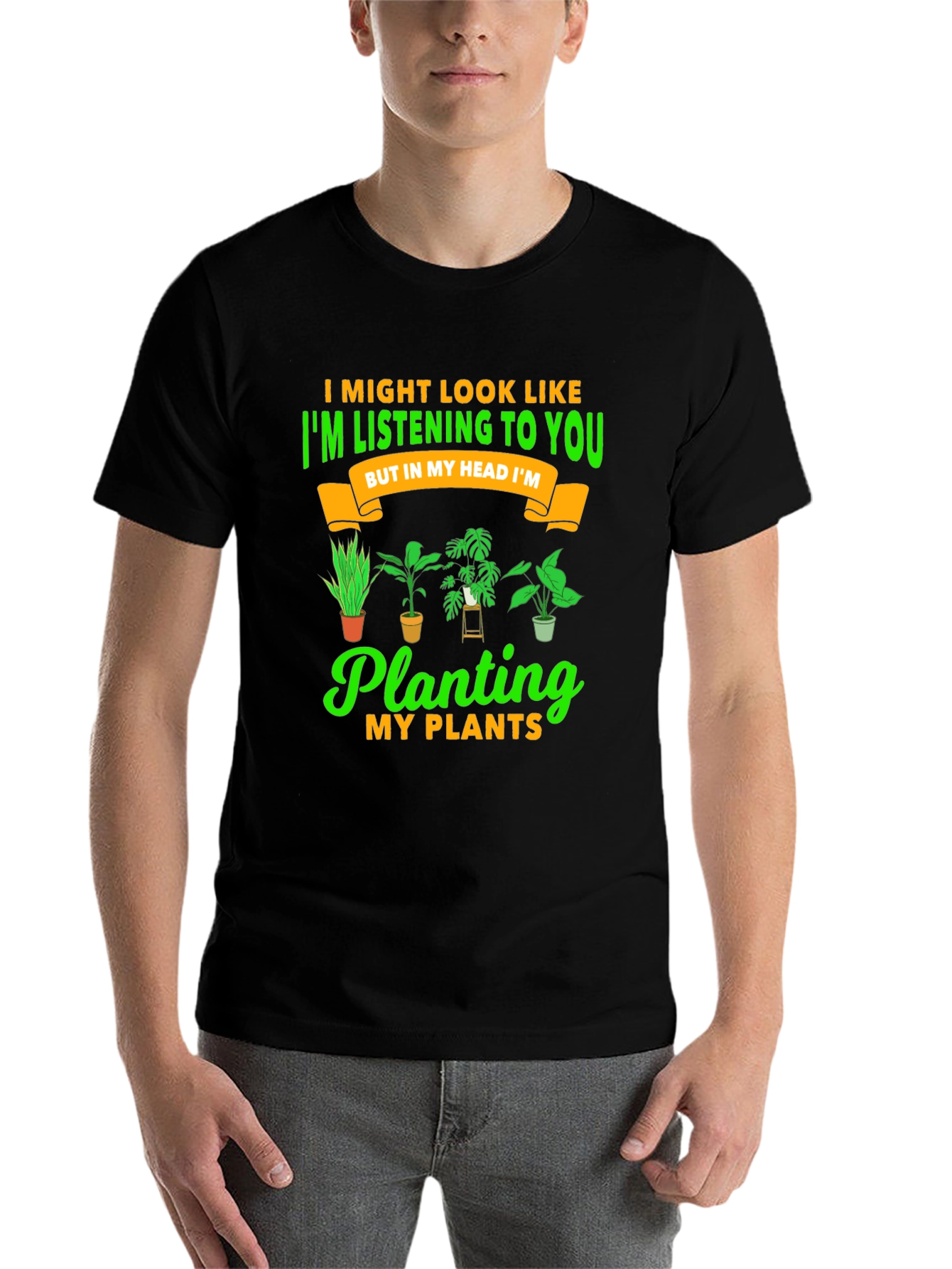 Black Plant Lover T-Shirt: I'm Planting My Plants view 7