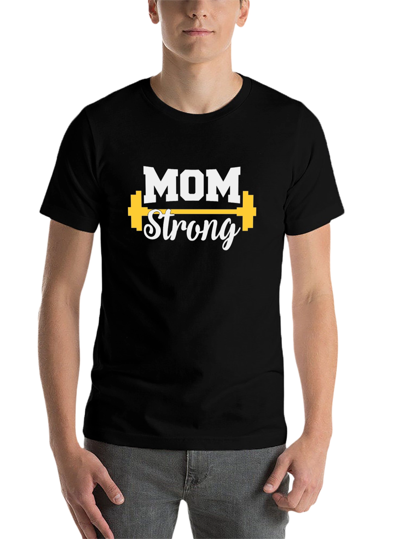Mom Strong Graphic Tee - Black Cotton Blend - 7