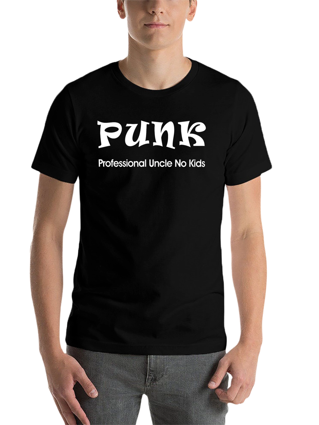Black Funny "Punk Professional Uncle" Black T-Shirt view 7