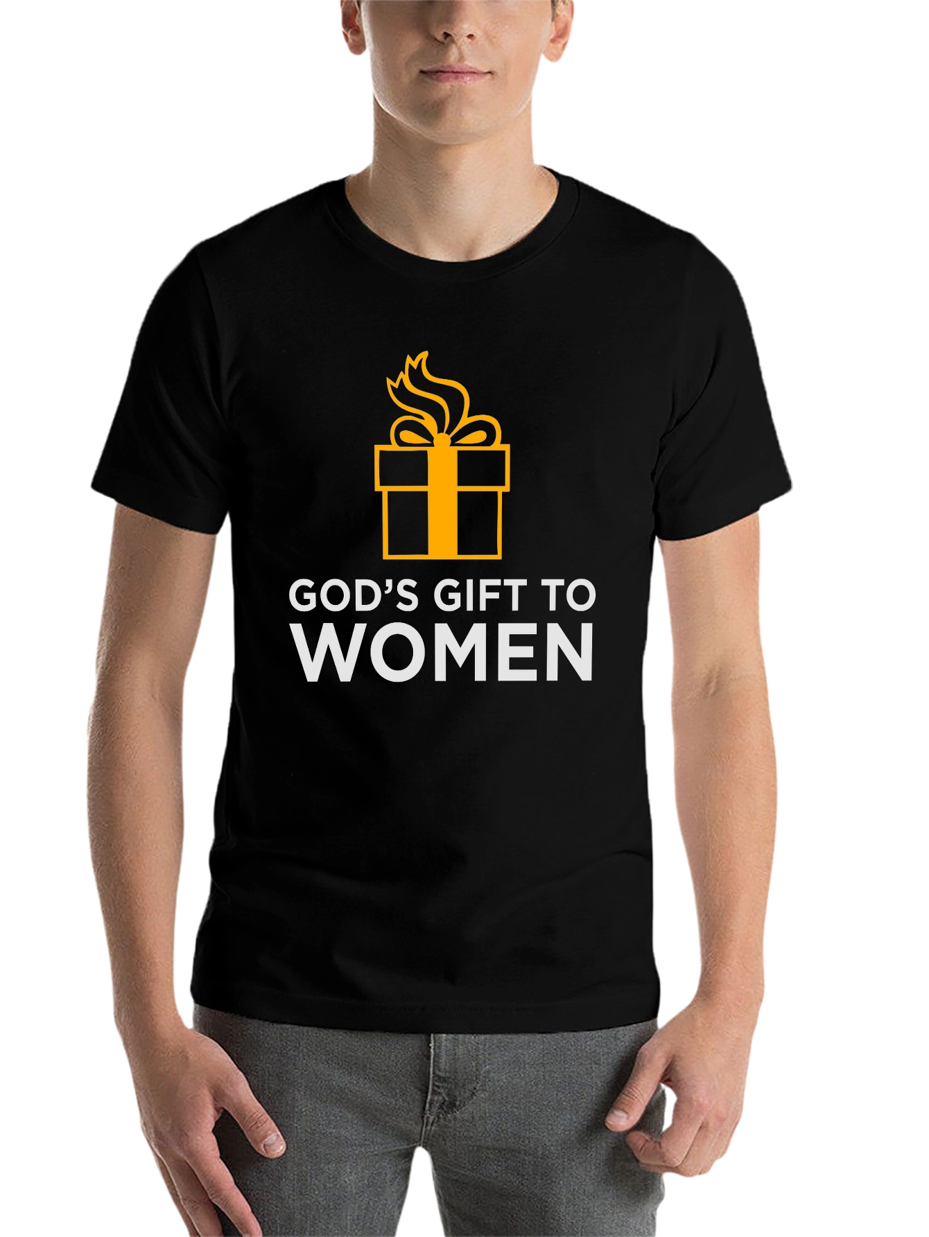 Black God's Gift to Women T-Shirt - Novelty Graphic Tee view 7