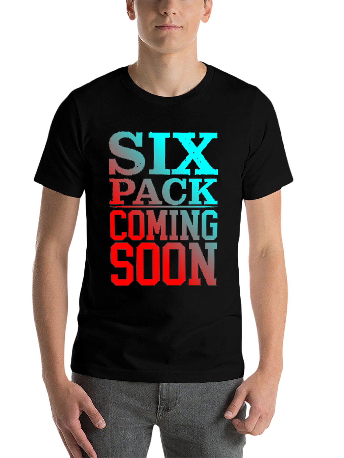 Black Six Pack Coming Soon Men's T-Shirt Gym Funny view 7
