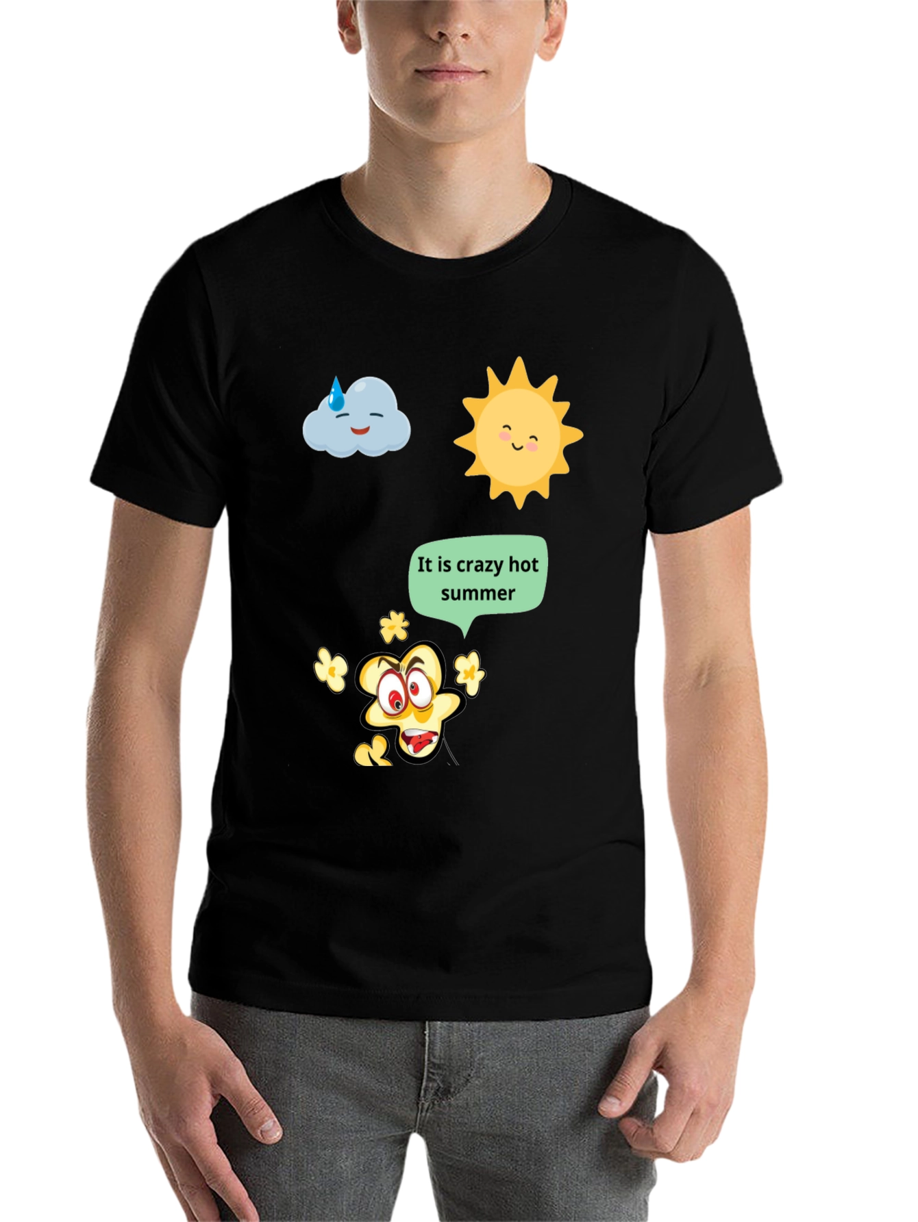 Black Crazy Hot Summer Graphic Tee view 7