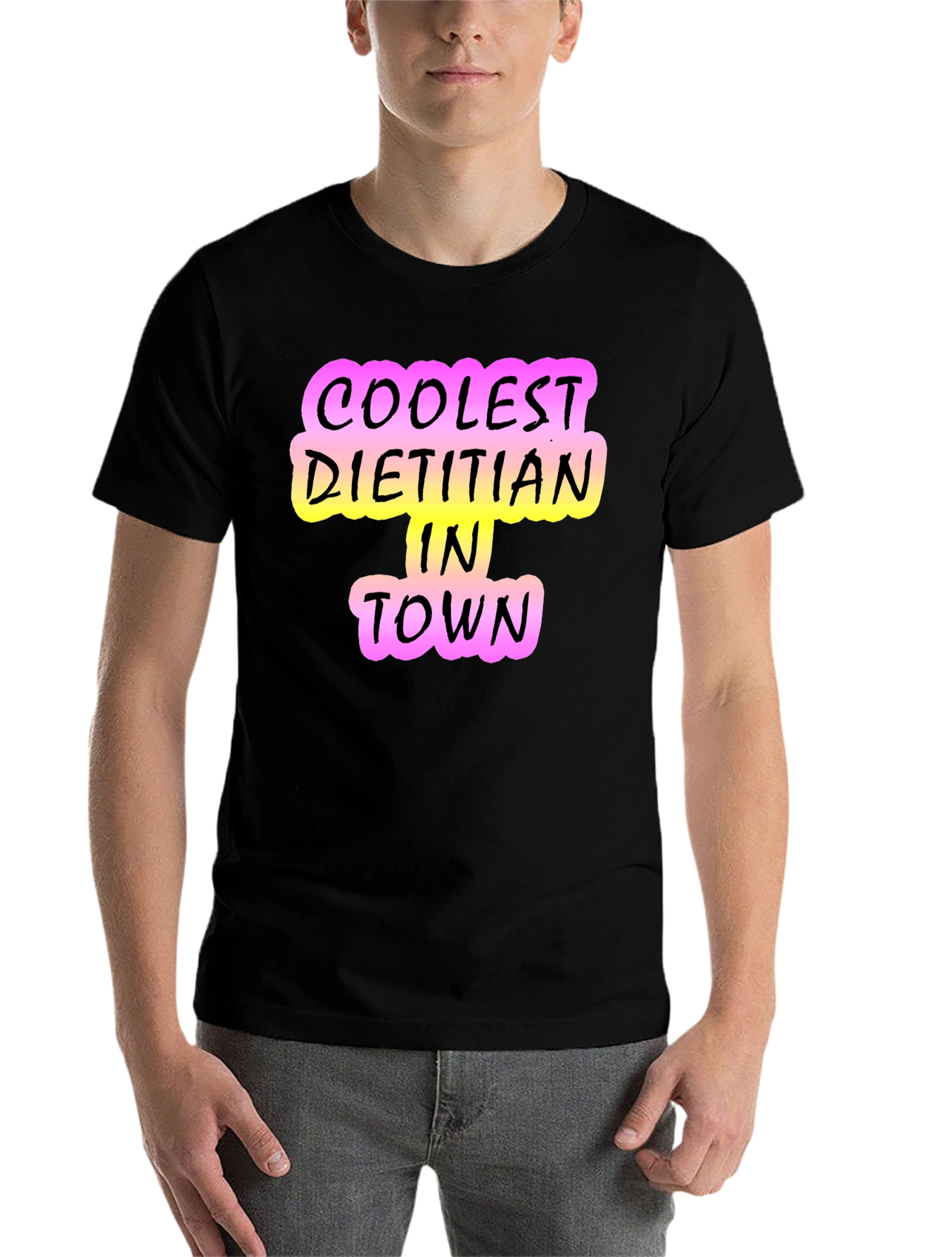 Black Coolest Dietitian in Town T-Shirt - Black view 7