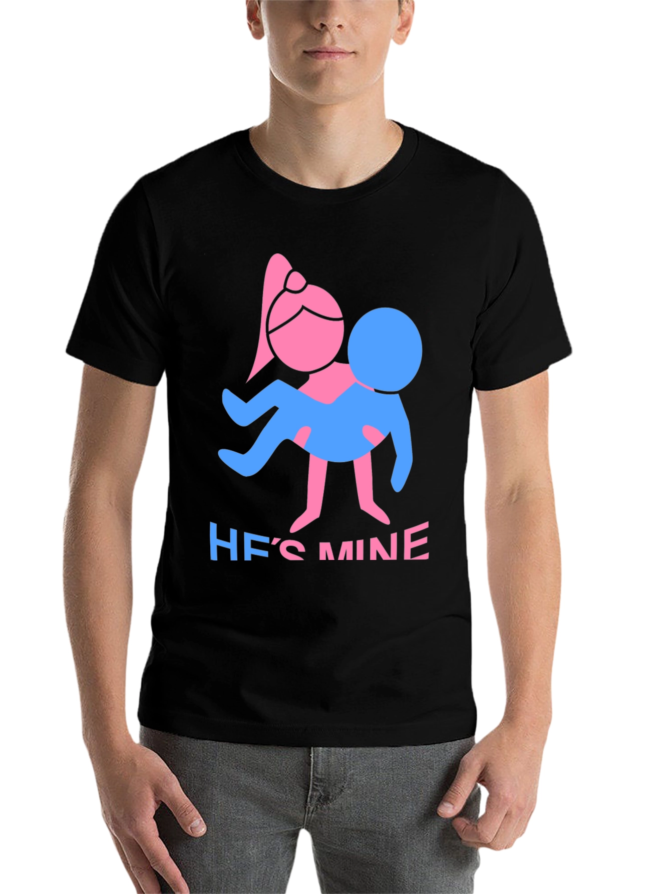 Black He's Mine T-Shirt - Funny Couple Tee view 7