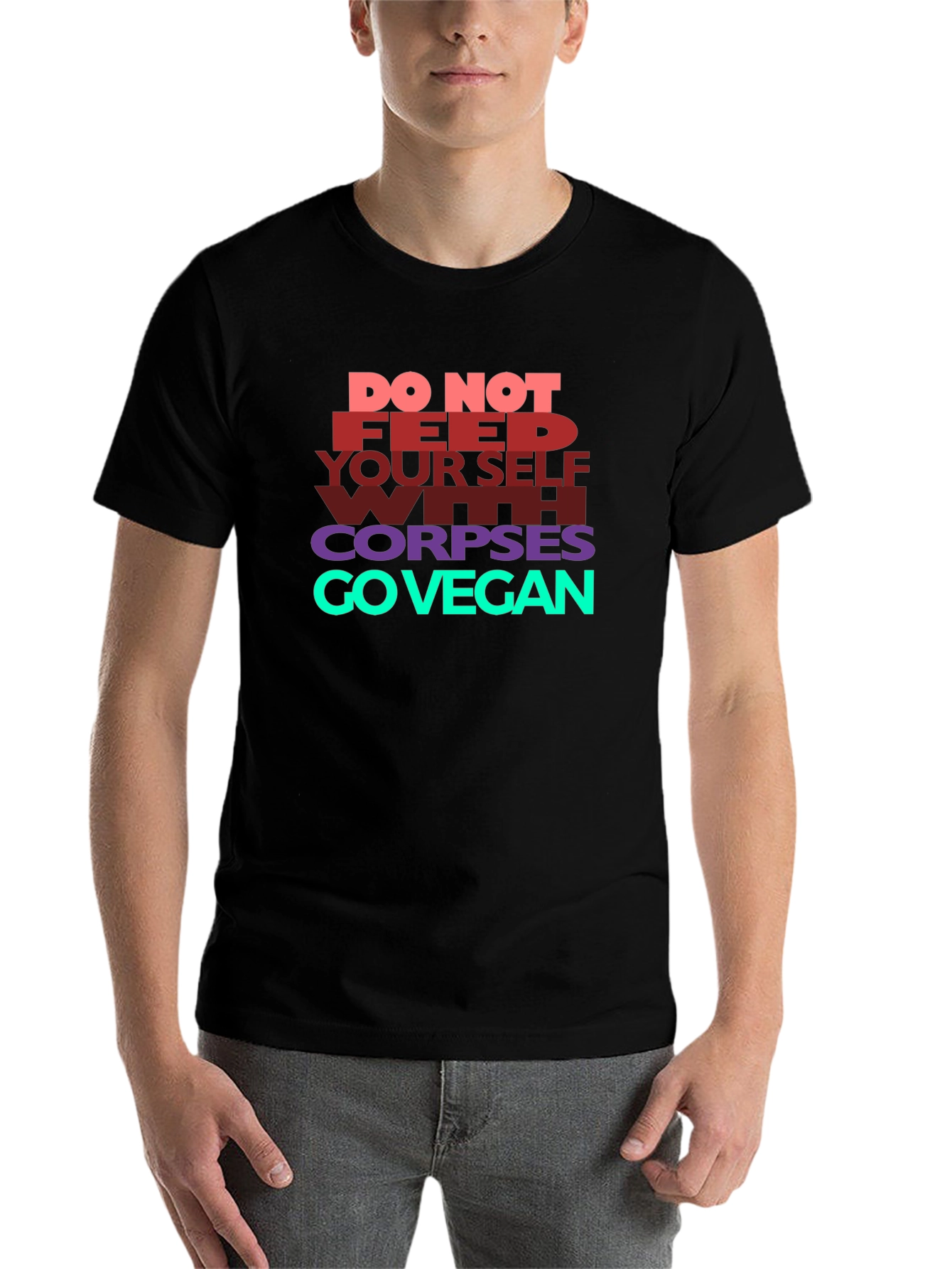 Black Vegan Statement T-Shirt -  Ethical Style view 7