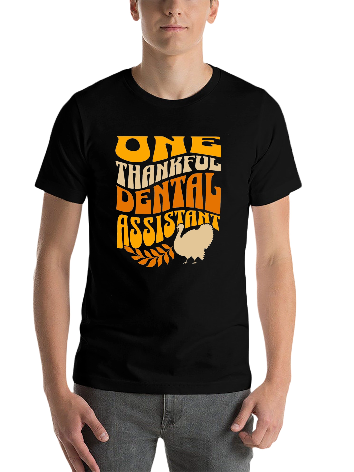 Black Thankful Dental Assistant T-Shirt view 7