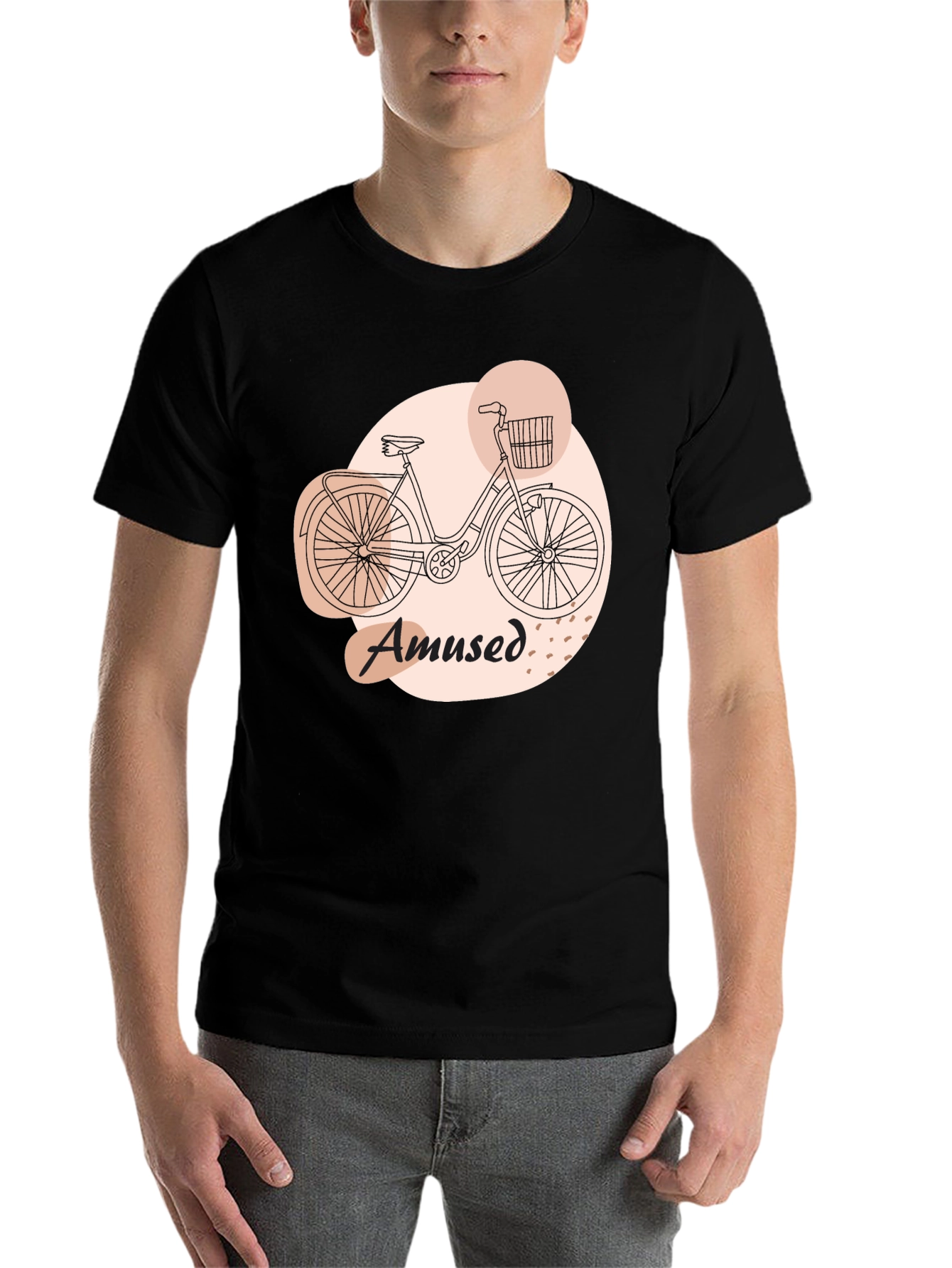 Black Amused Bicycle Graphic Tee - Comfortable Casual Wear view 7