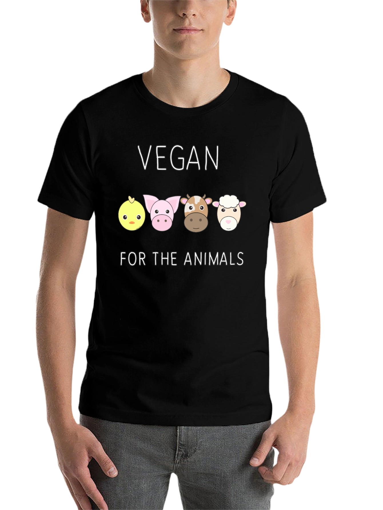 Black Vegan For The Animals T-Shirt view 7