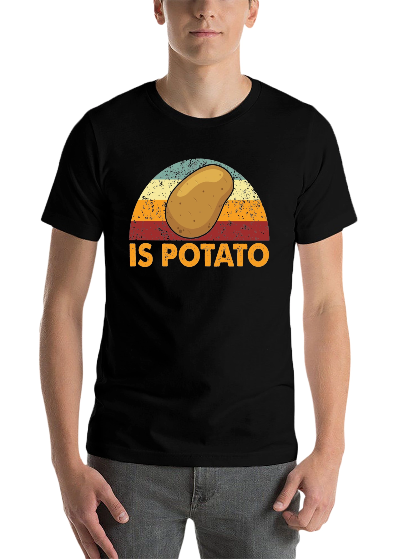Black Retro Potato Graphic T-Shirt - Funny Foodie Tee view 7