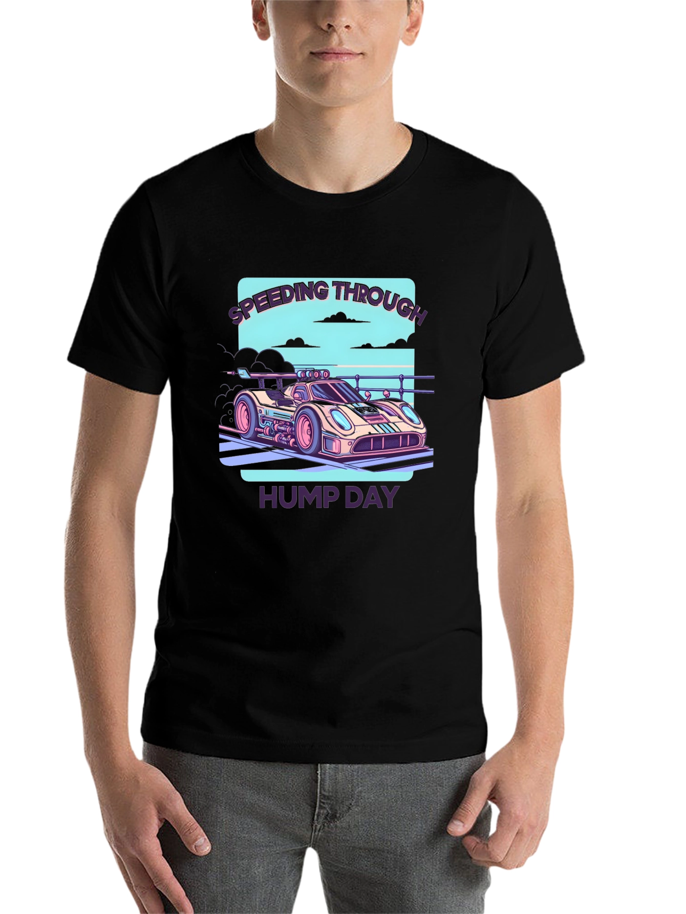 Black Speeding Through Hump Day Graphic Tee view 7