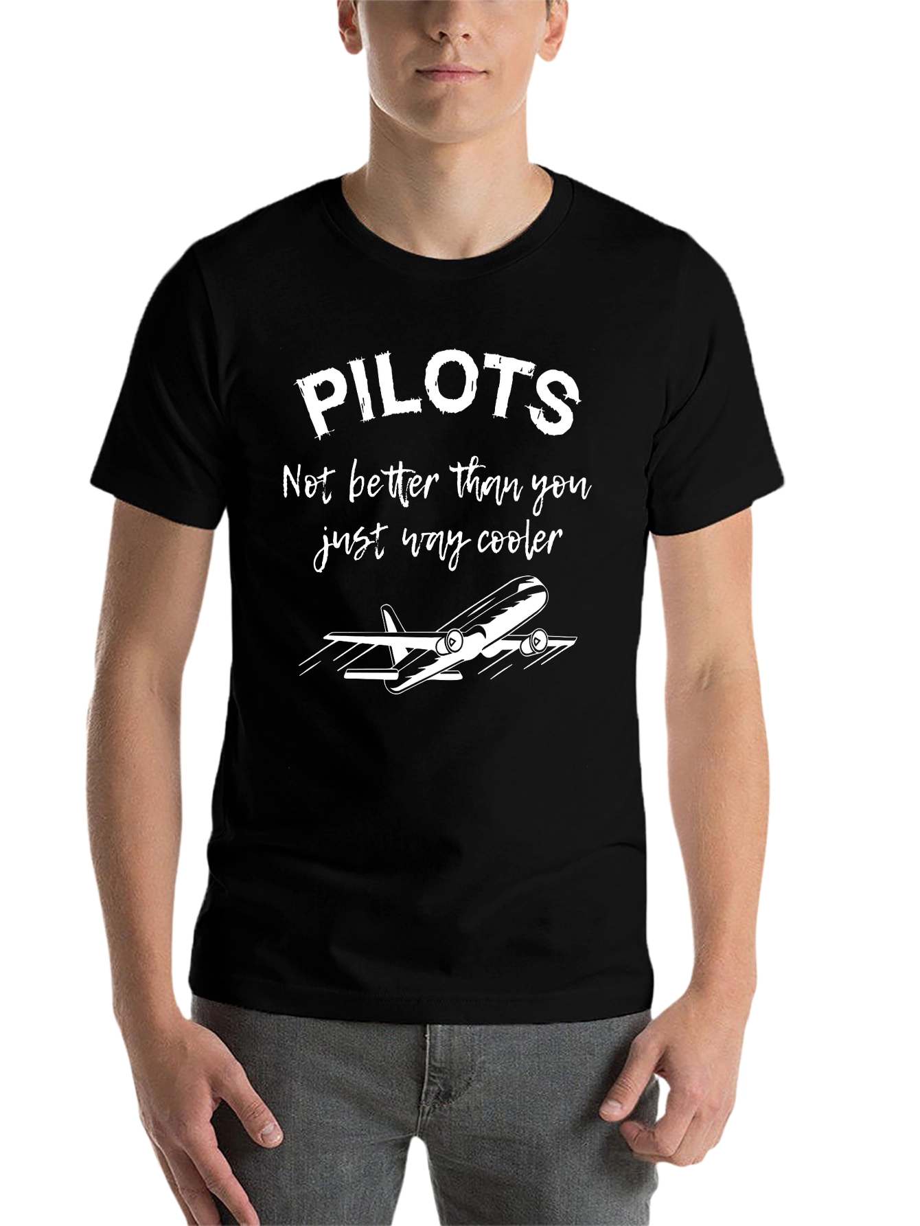 Black Cool Pilots Graphic T-Shirt - Aviation Humor Tee view 7