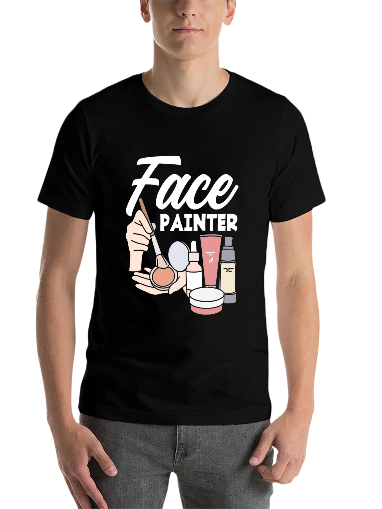 Face Painter Graphic Tee - Black Unisex T-Shirt - 7