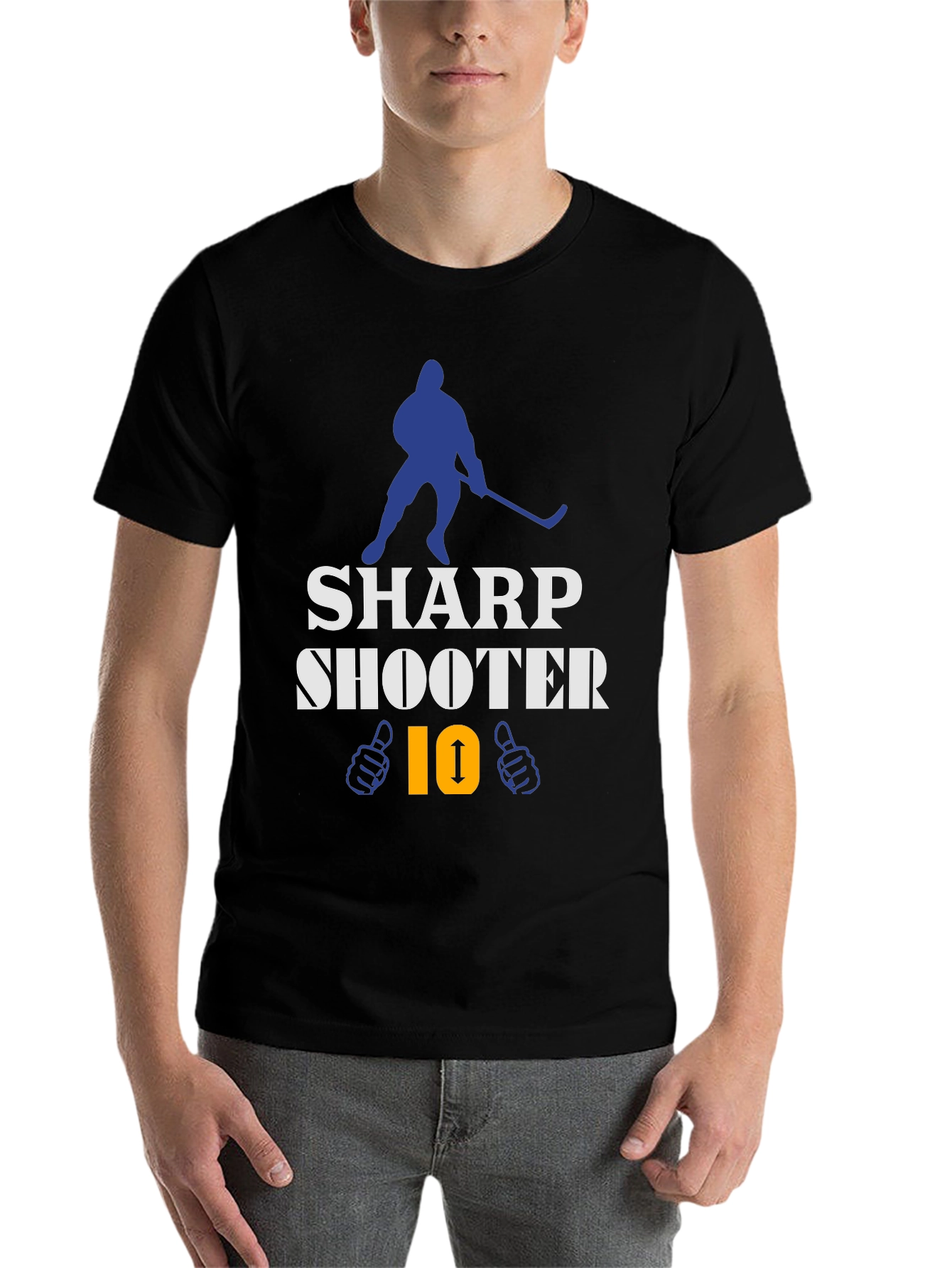 Black Sharp Shooter Hockey T-Shirt view 7