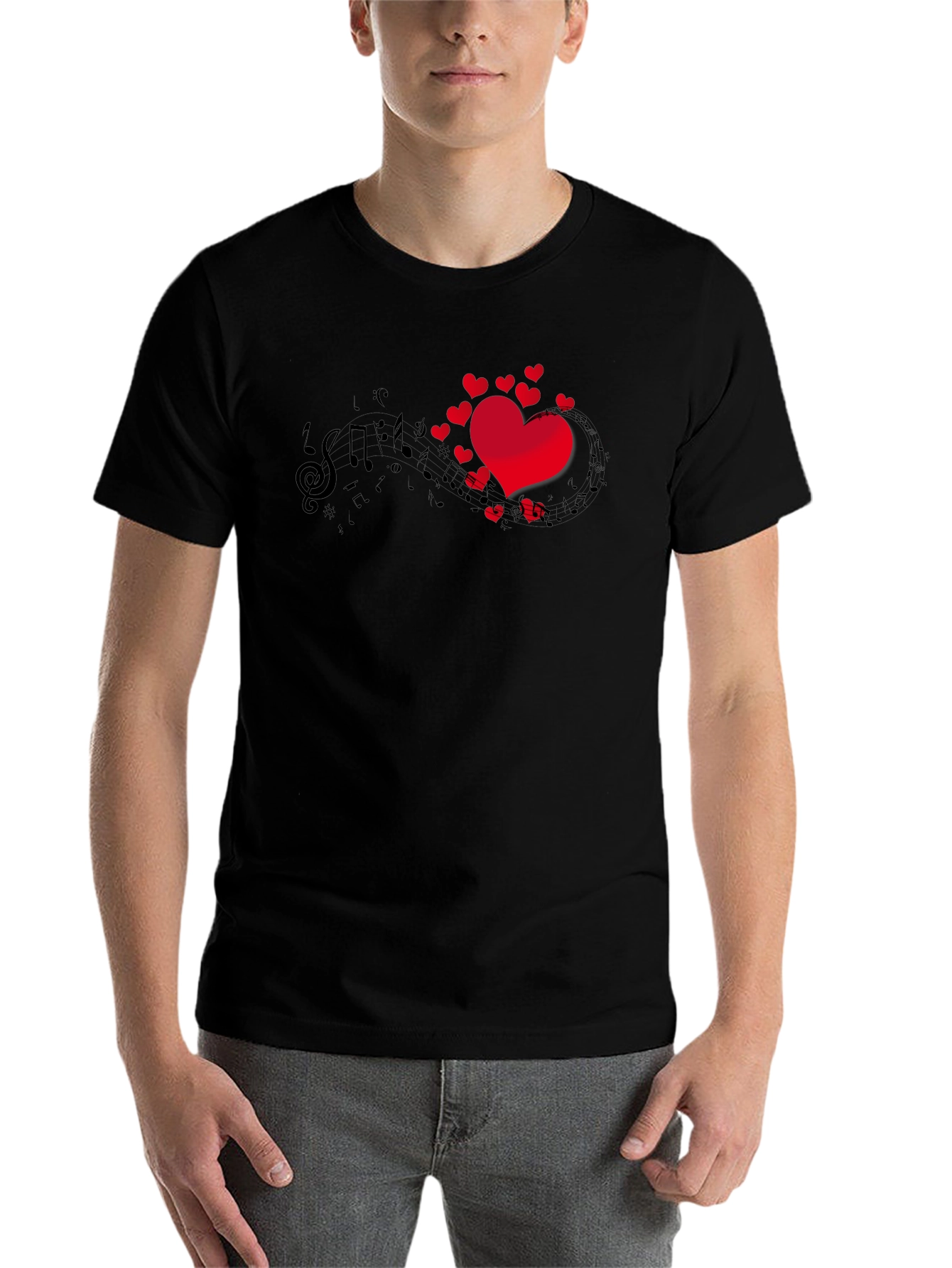 Black Musical Heartbeat T-Shirt view 7