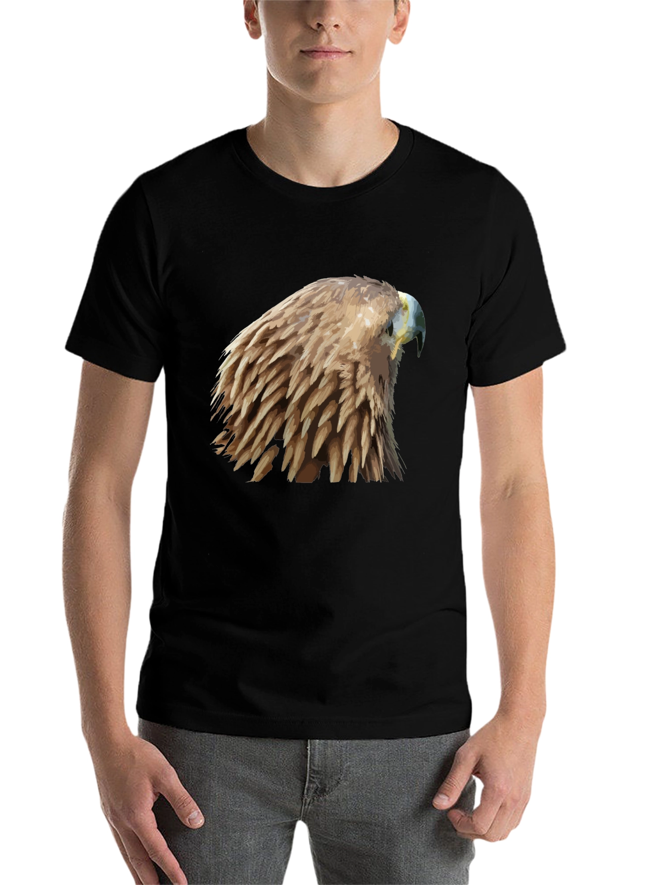 Black Eagle Graphic T-Shirt - Unique Bird Design view 7
