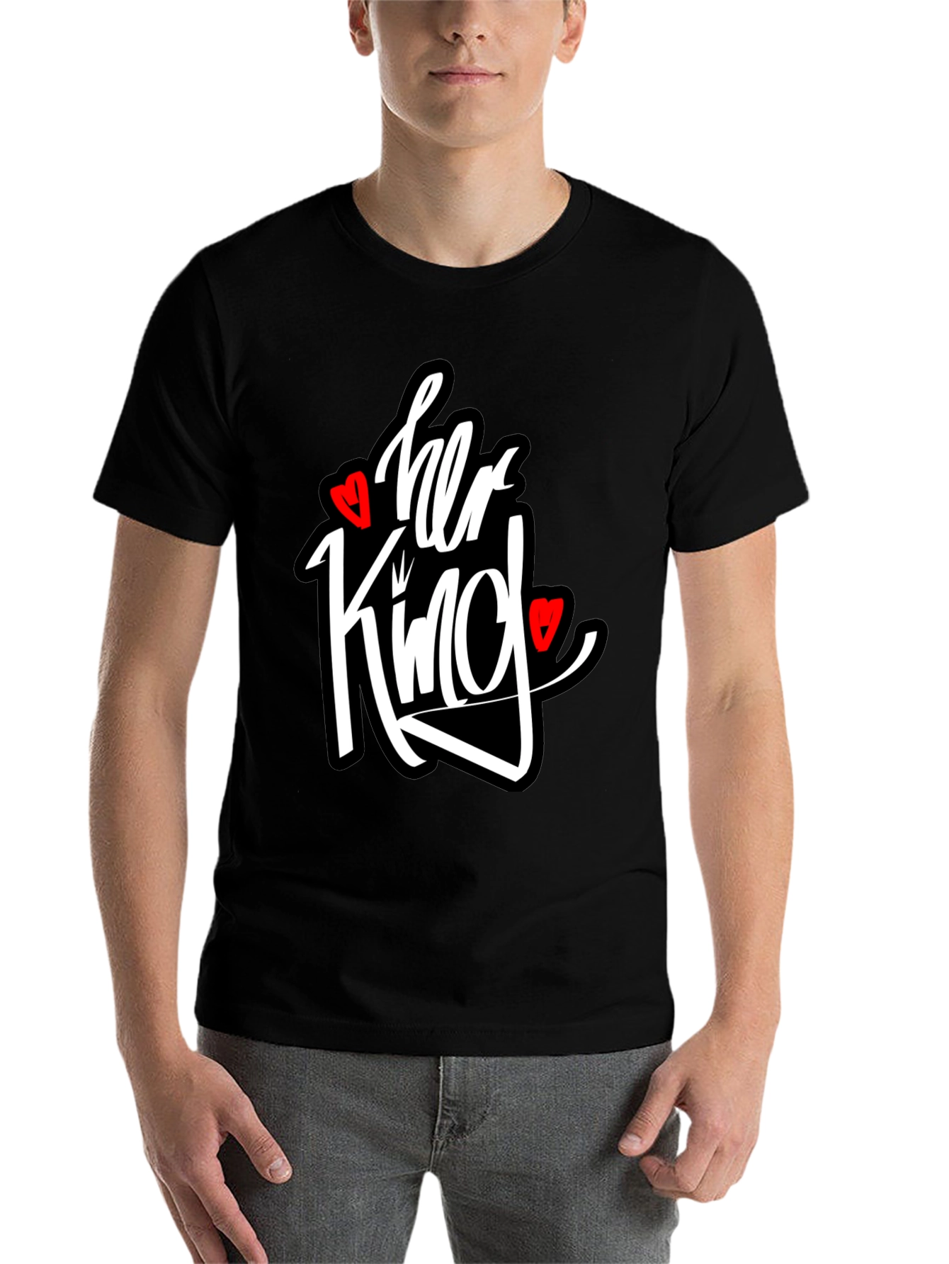 Black Her King Graphic T-Shirt - Black view 7