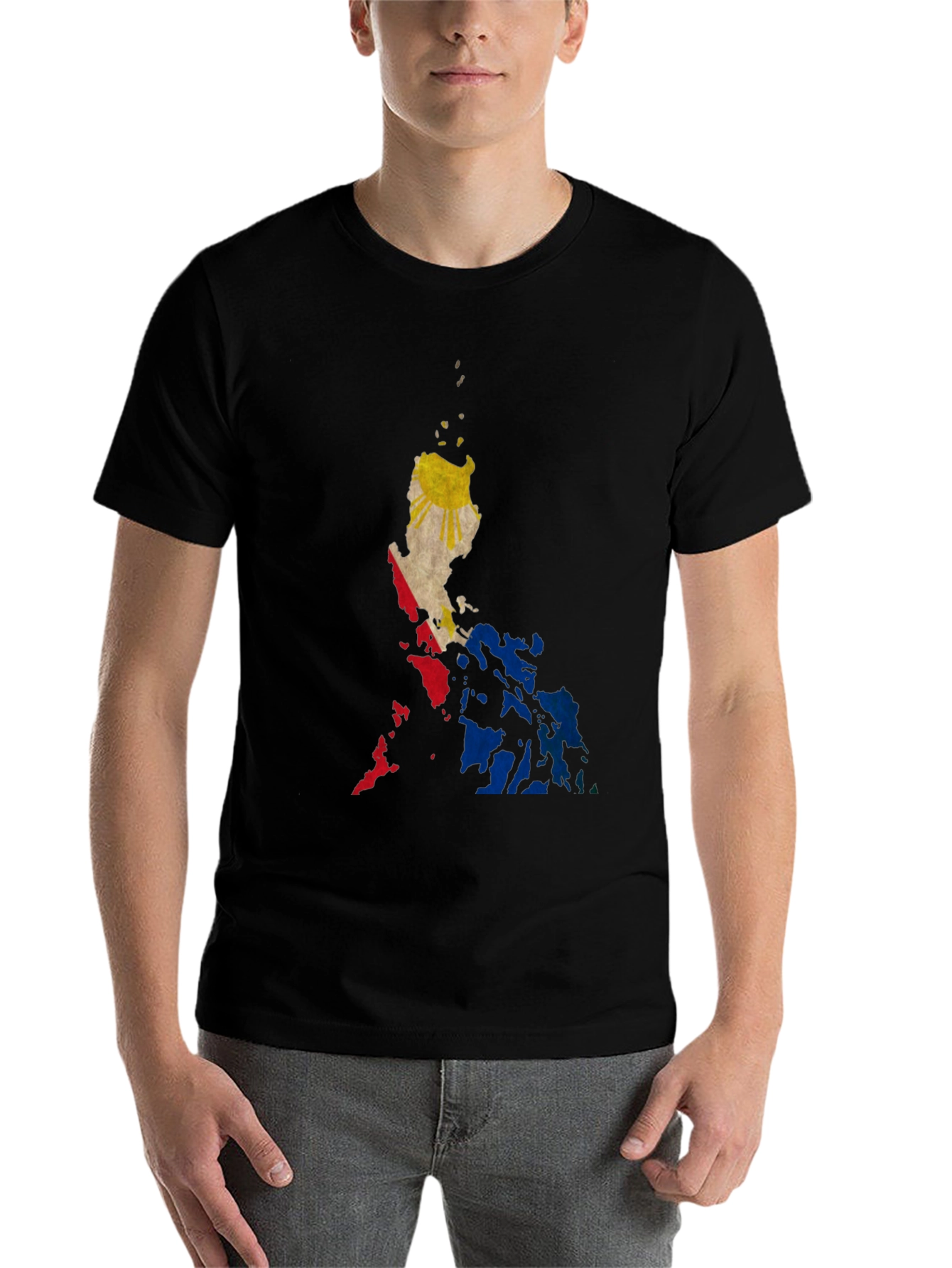Philippine Flag Map Black T-Shirt - 7