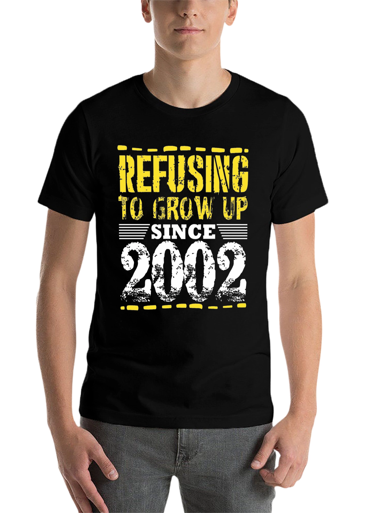 Black Refusing to Grow Up Since 2002 Black T-Shirt view 7