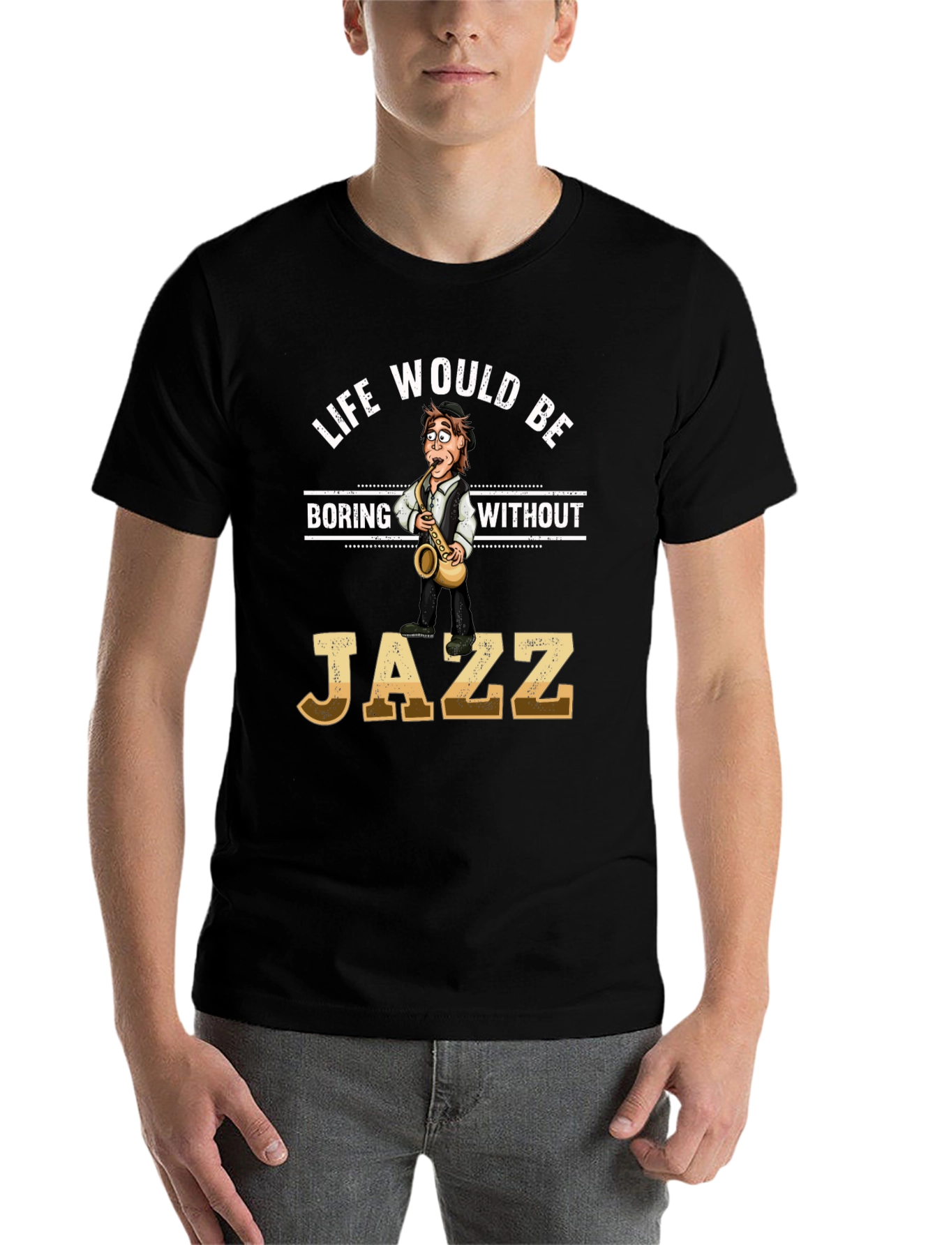 Black Life Would Be Boring Without Jazz T-Shirt view 7