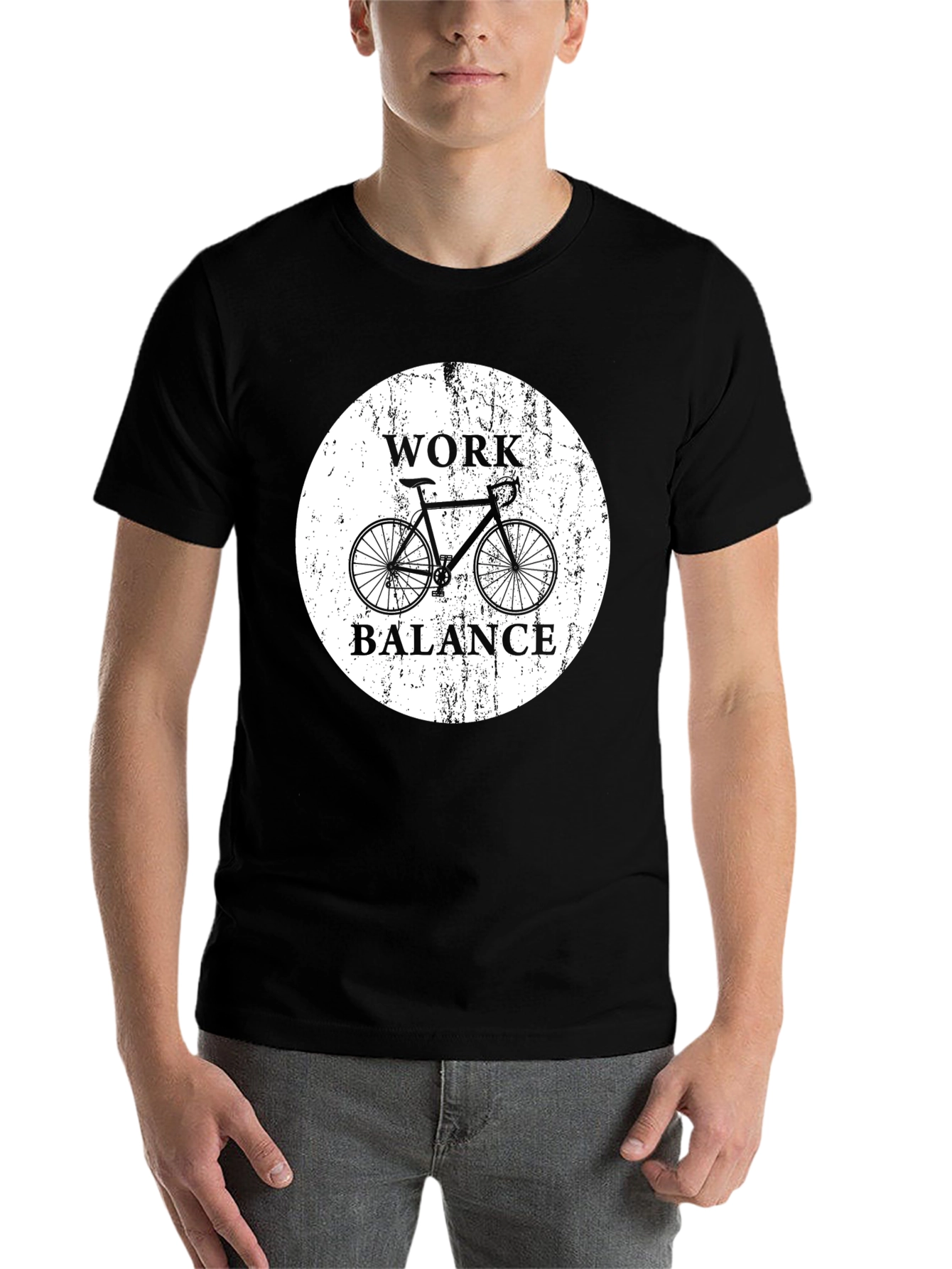 Black Work Balance Bicycle Graphic T-Shirt view 7