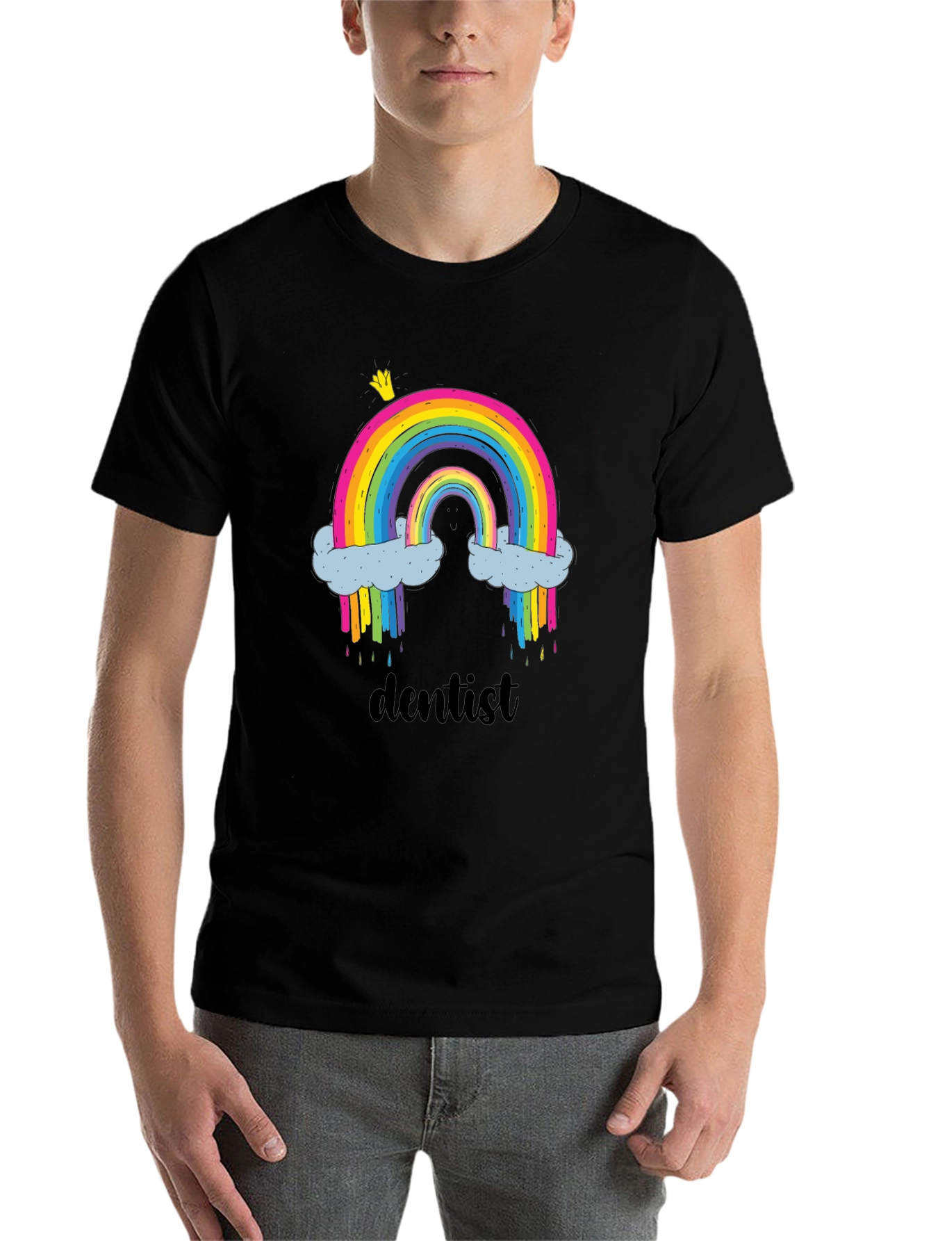 Black Rainbow Dentist T-Shirt | Funny Dental Apparel view 7